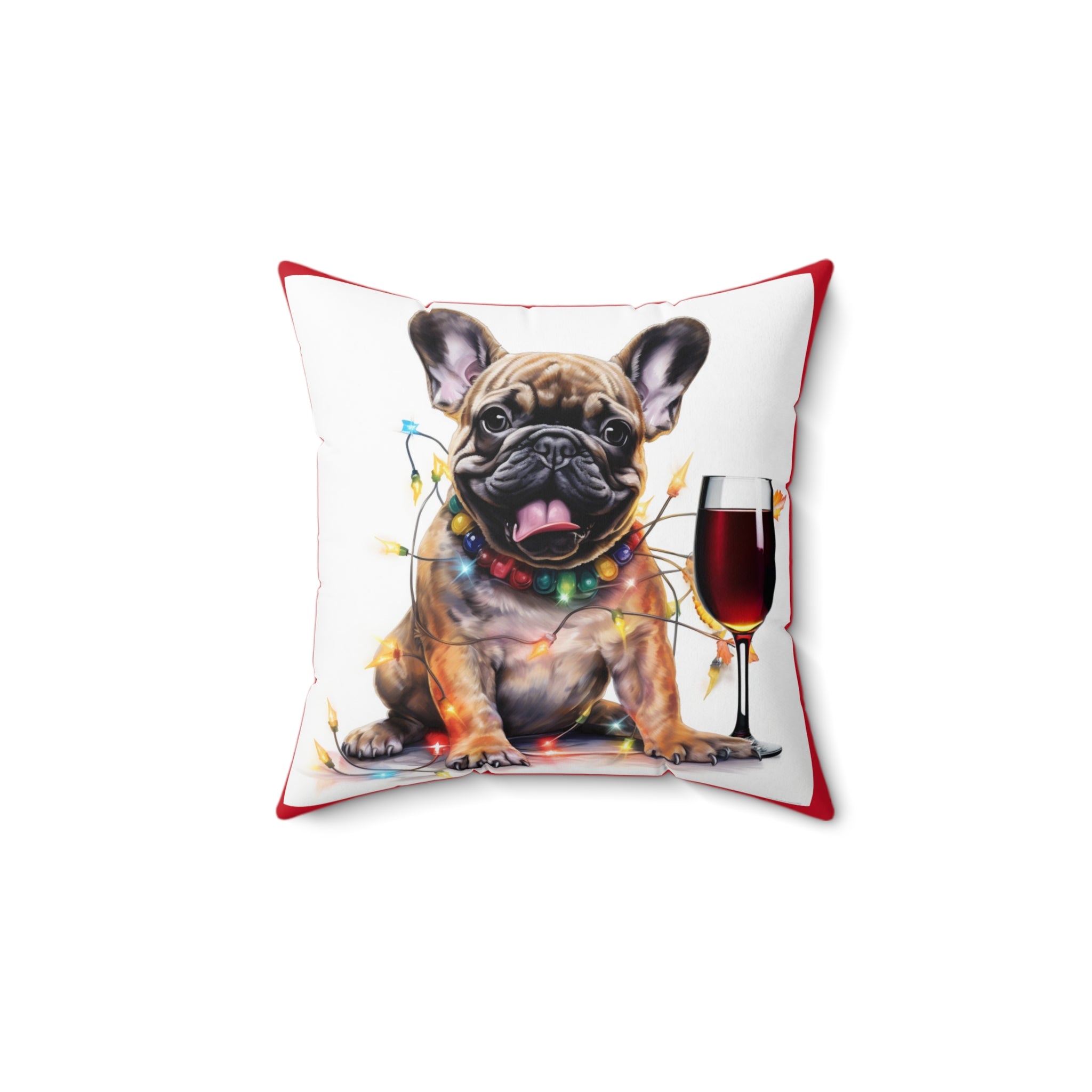 Tipsy Bully Holiday Pillow (Brown French-Red)