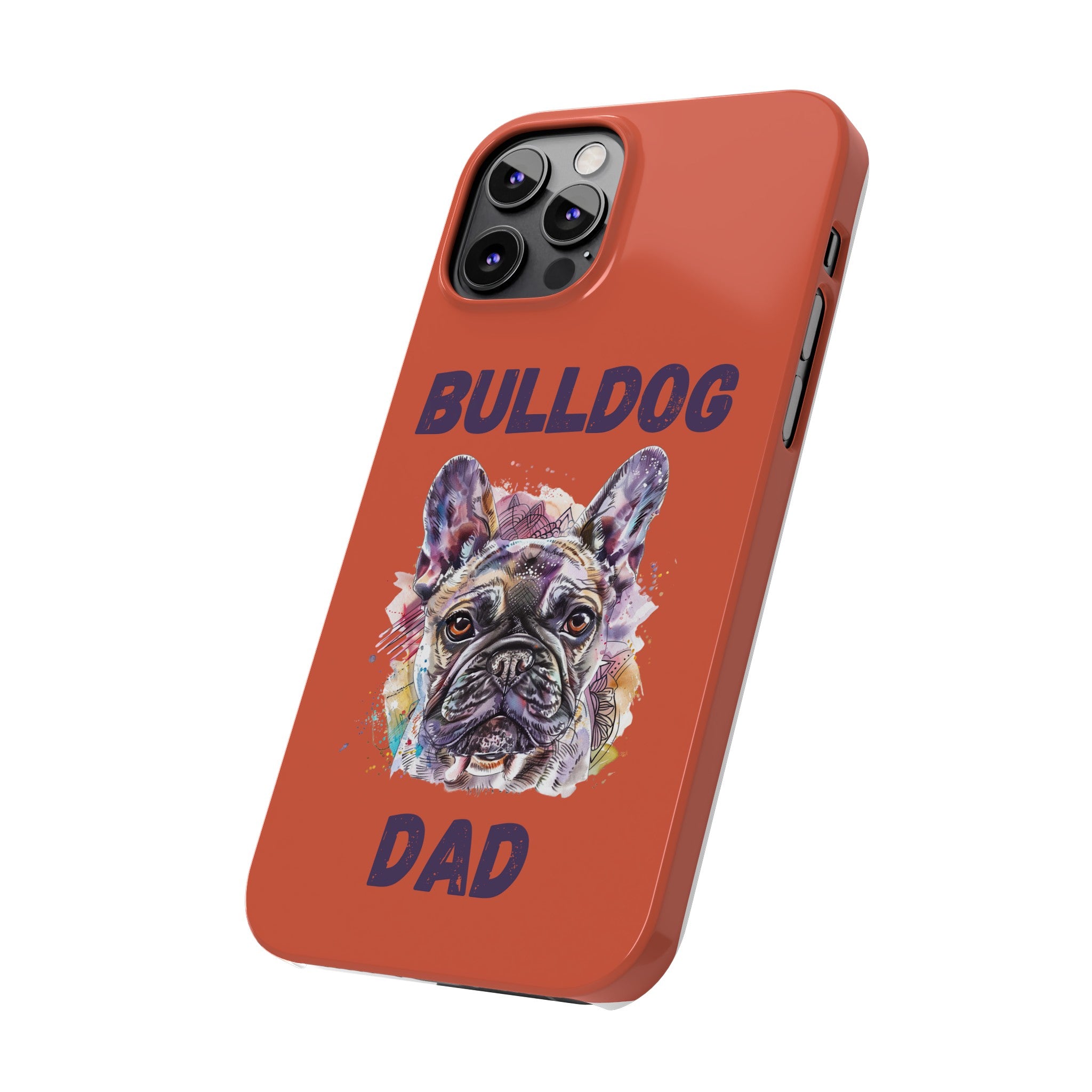 Bulldog Dad iPhone Cases (French/Orange)
