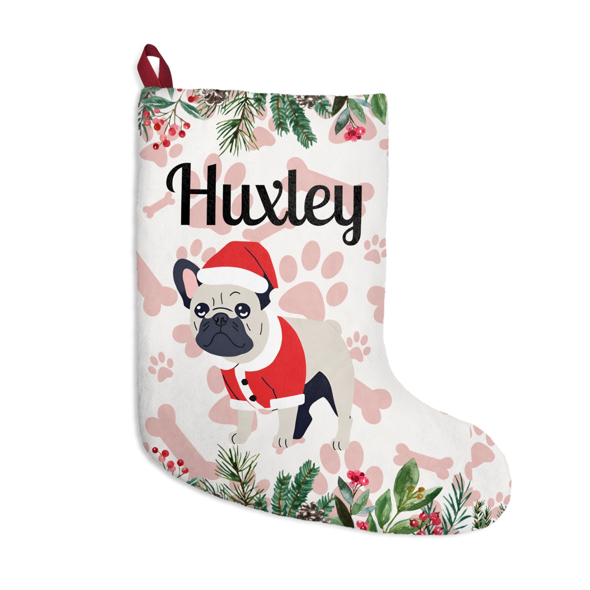 Personalized Bulldog Christmas Stockings (French)