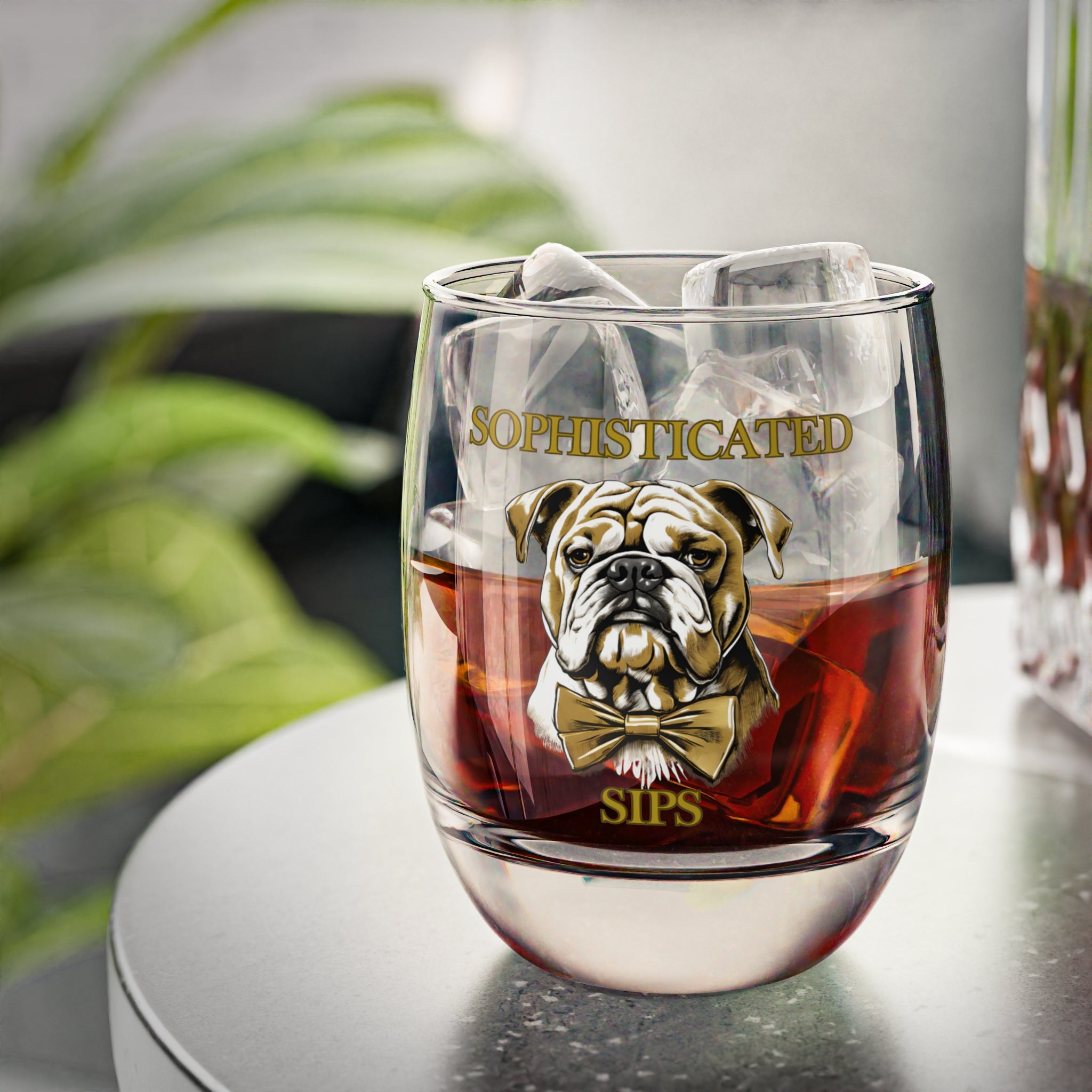 Tipsy Bully Sophisticated Sips Whiskey/Bourbon Glass (English)