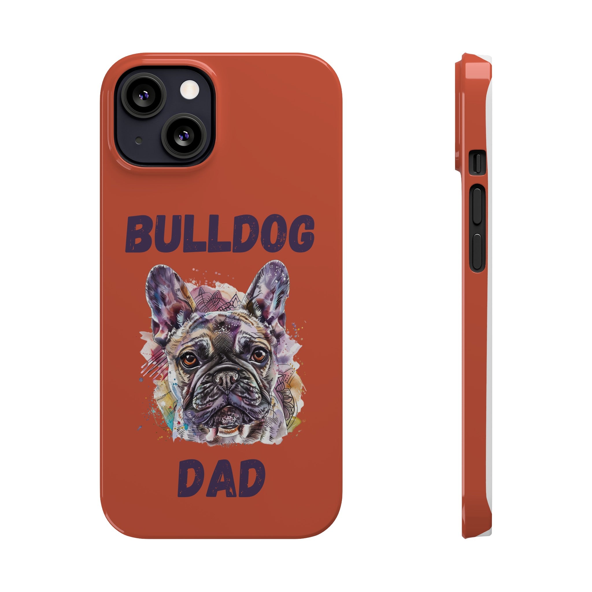 Bulldog Dad iPhone Cases (French/Orange)