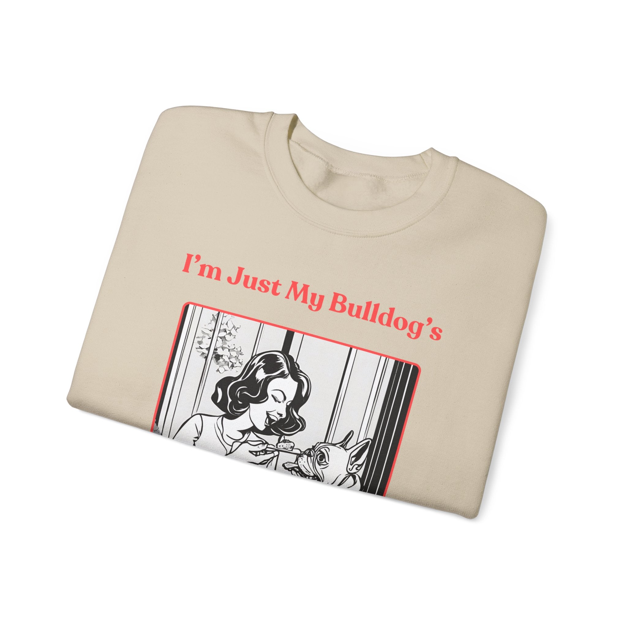 Just My Bulldog's Treat Bitch Crew Neck Sweatshirt (French/Pink)