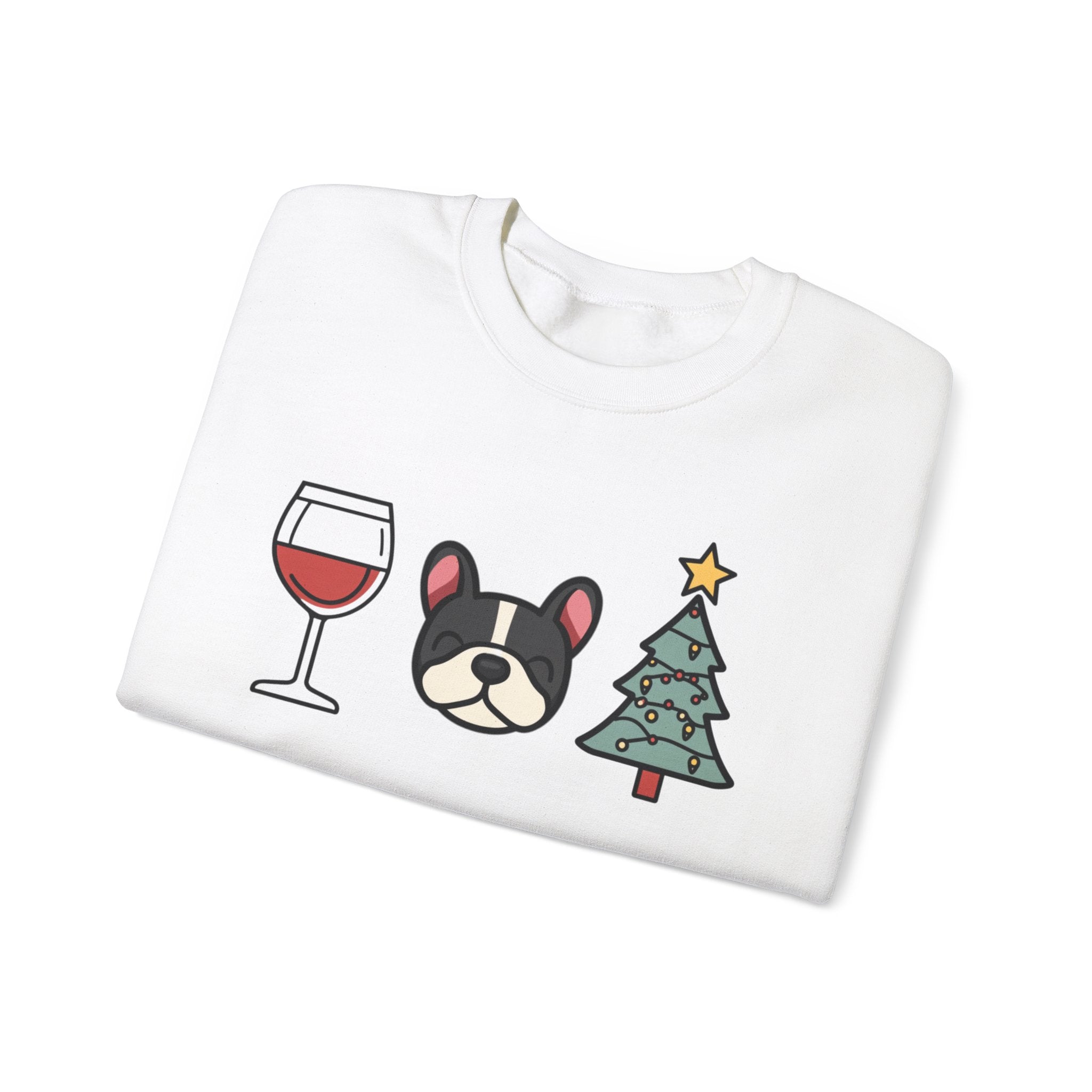 "Santa Paws & Merlot Cheer" Christmas Crewneck Sweatshirt - Unisex (French)