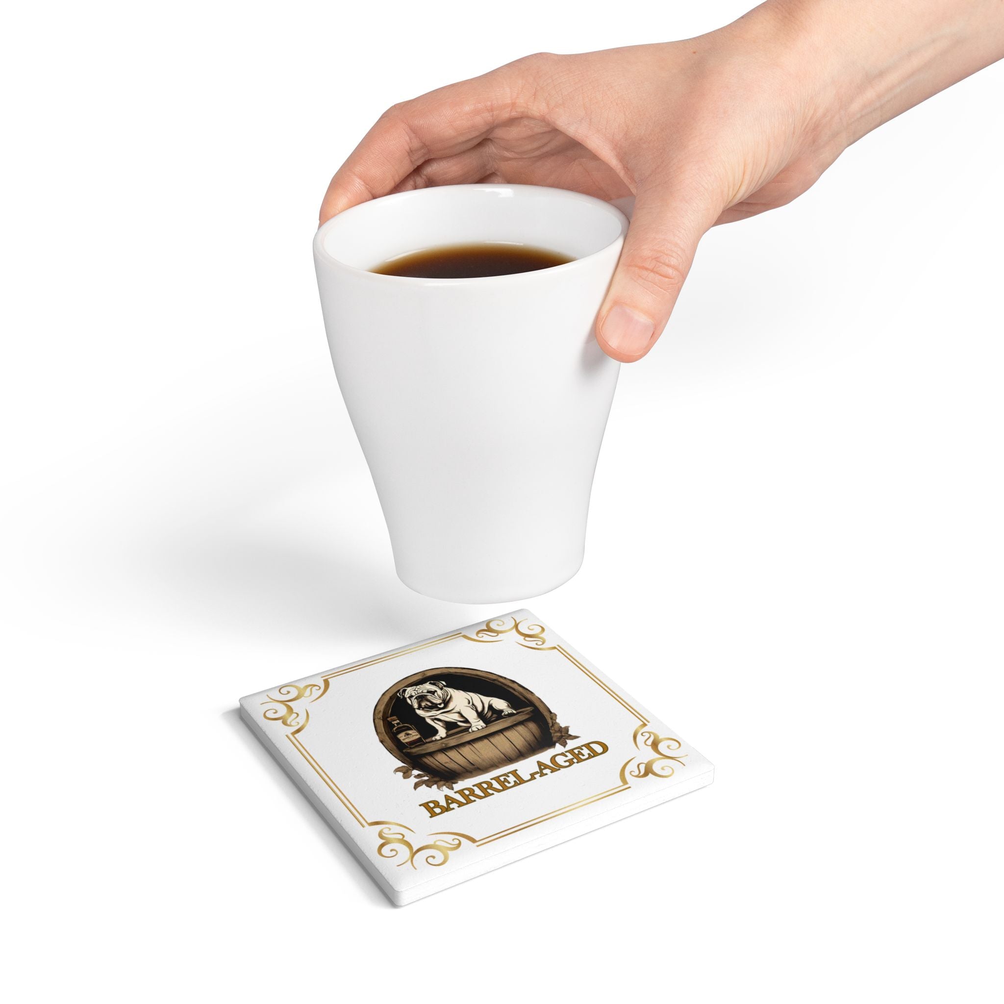 Barrel-Aged Ceramic Coaster (English)