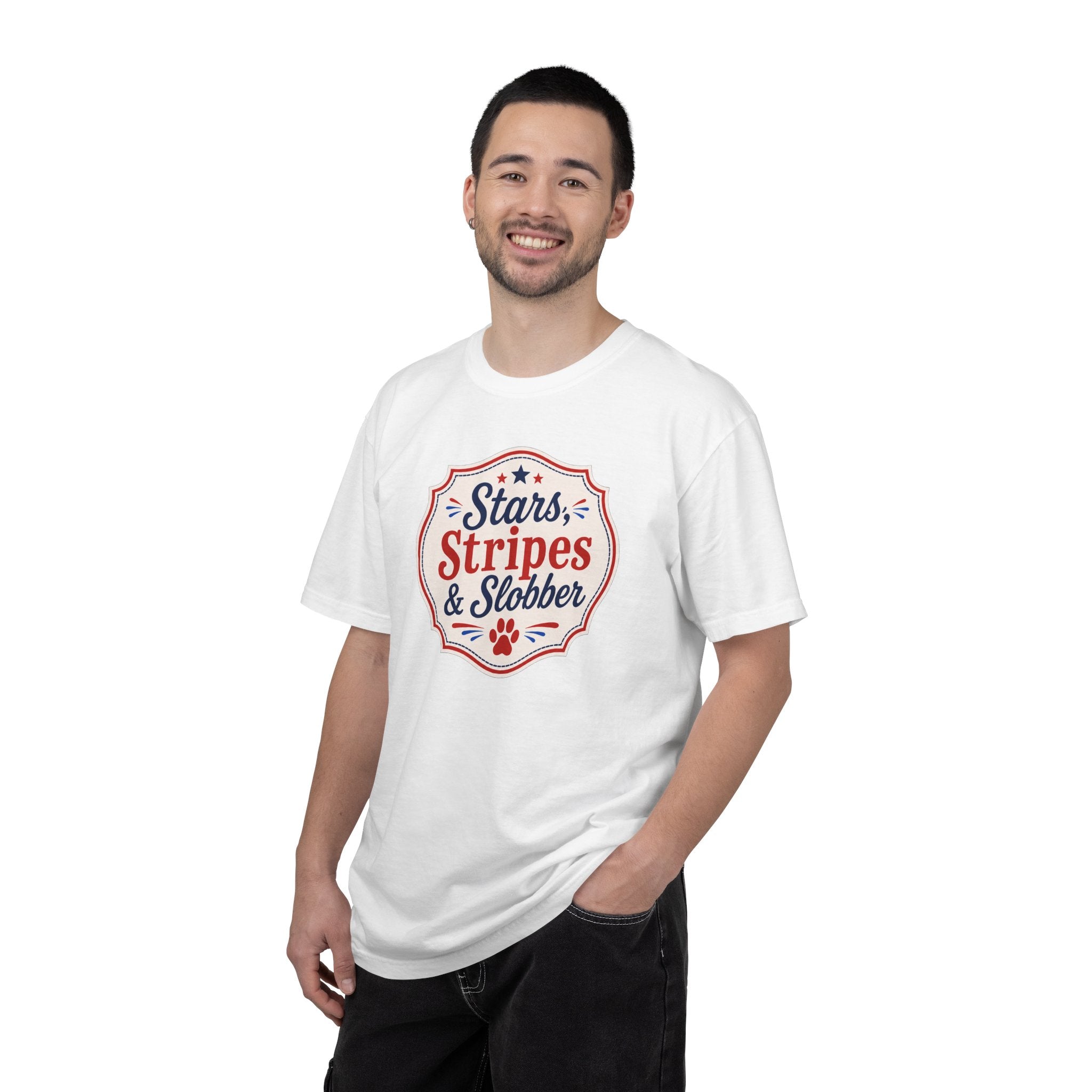 Stars, Stripes & Slobber Bulldog T-Shirt | Patriotic Garment-Dyed Tee (English)