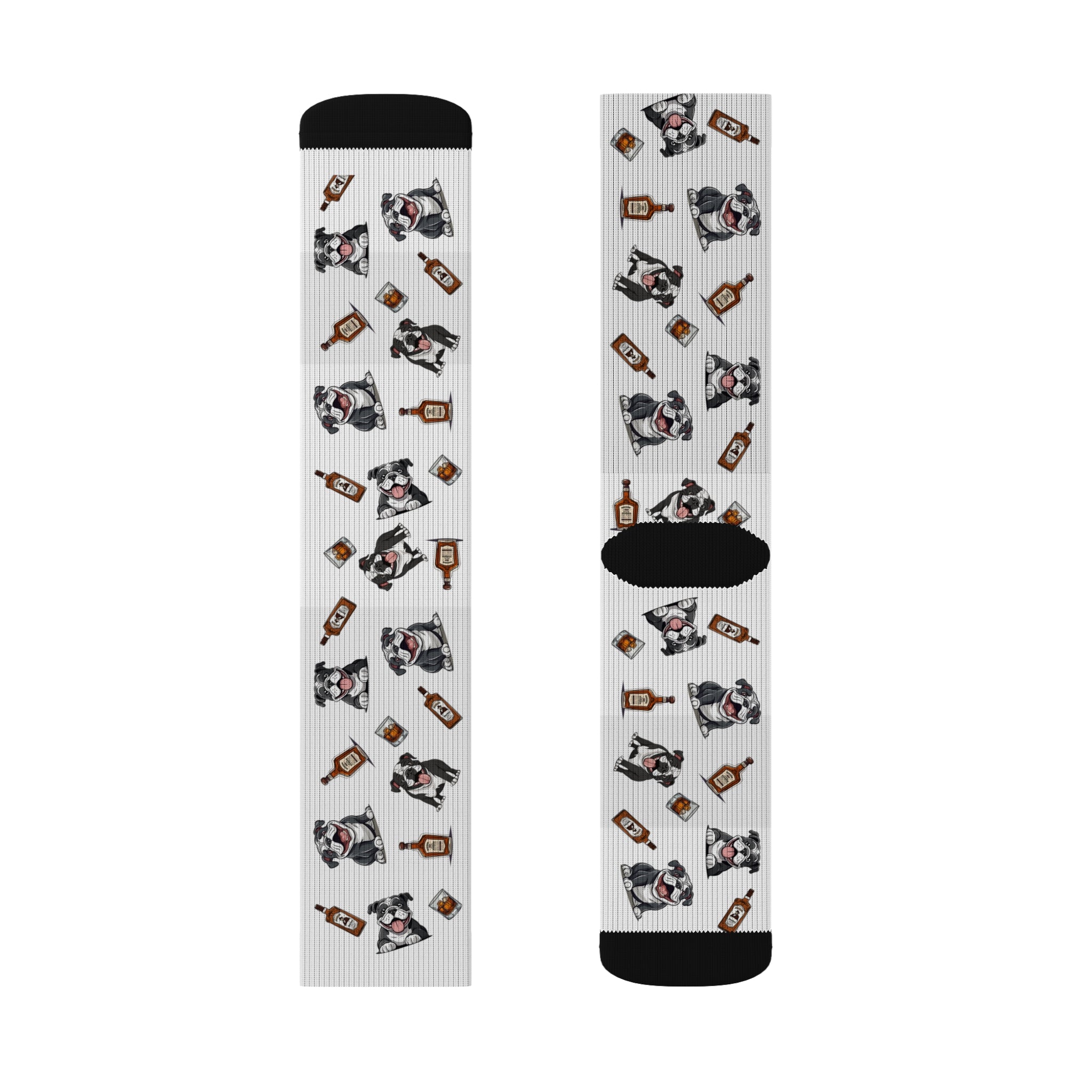 Tipsy Bully Bourbon & Bulldog Socks (English/Black)