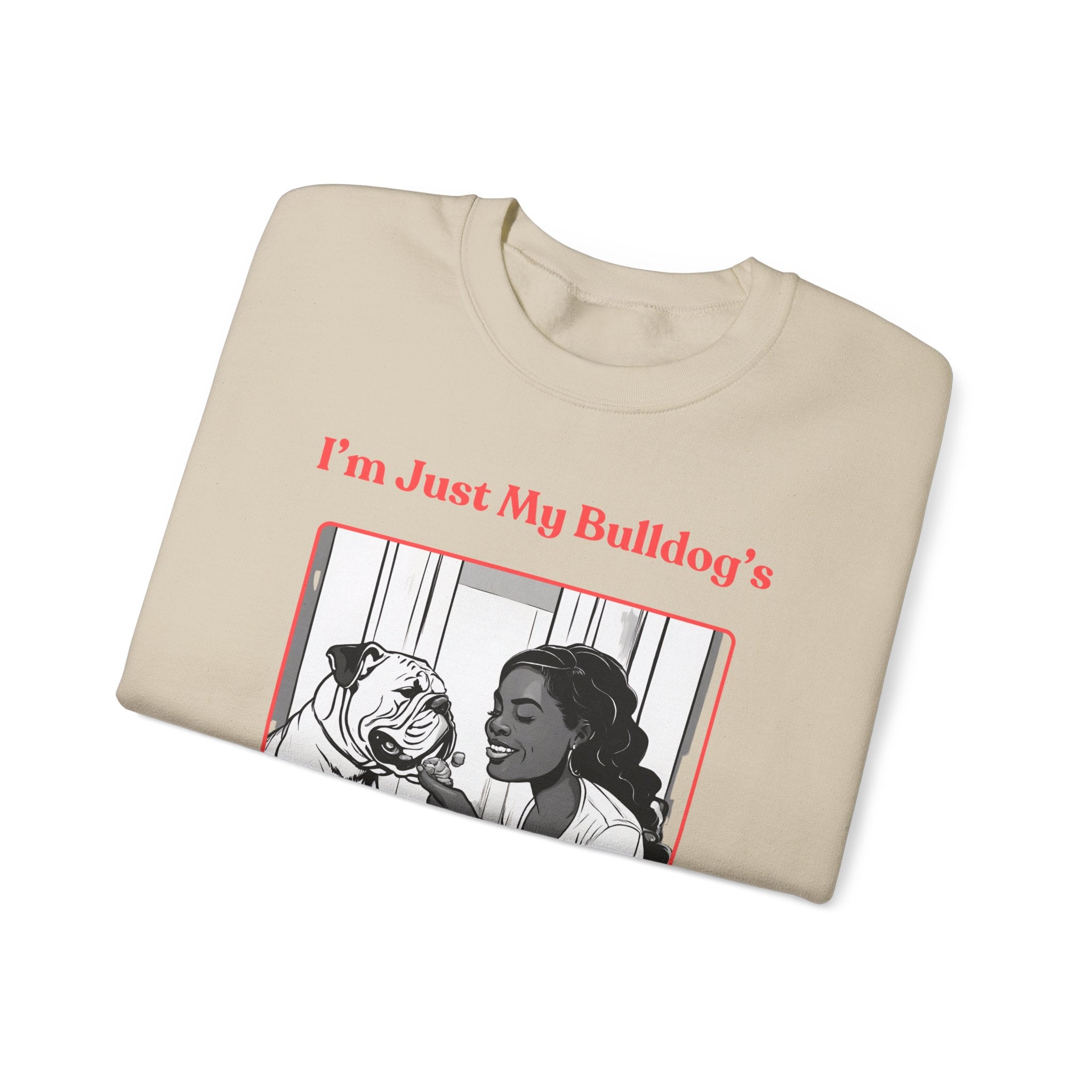 Just My Bulldog's Treat Bitch Crew Neck Sweatshirt (English/Pink)
