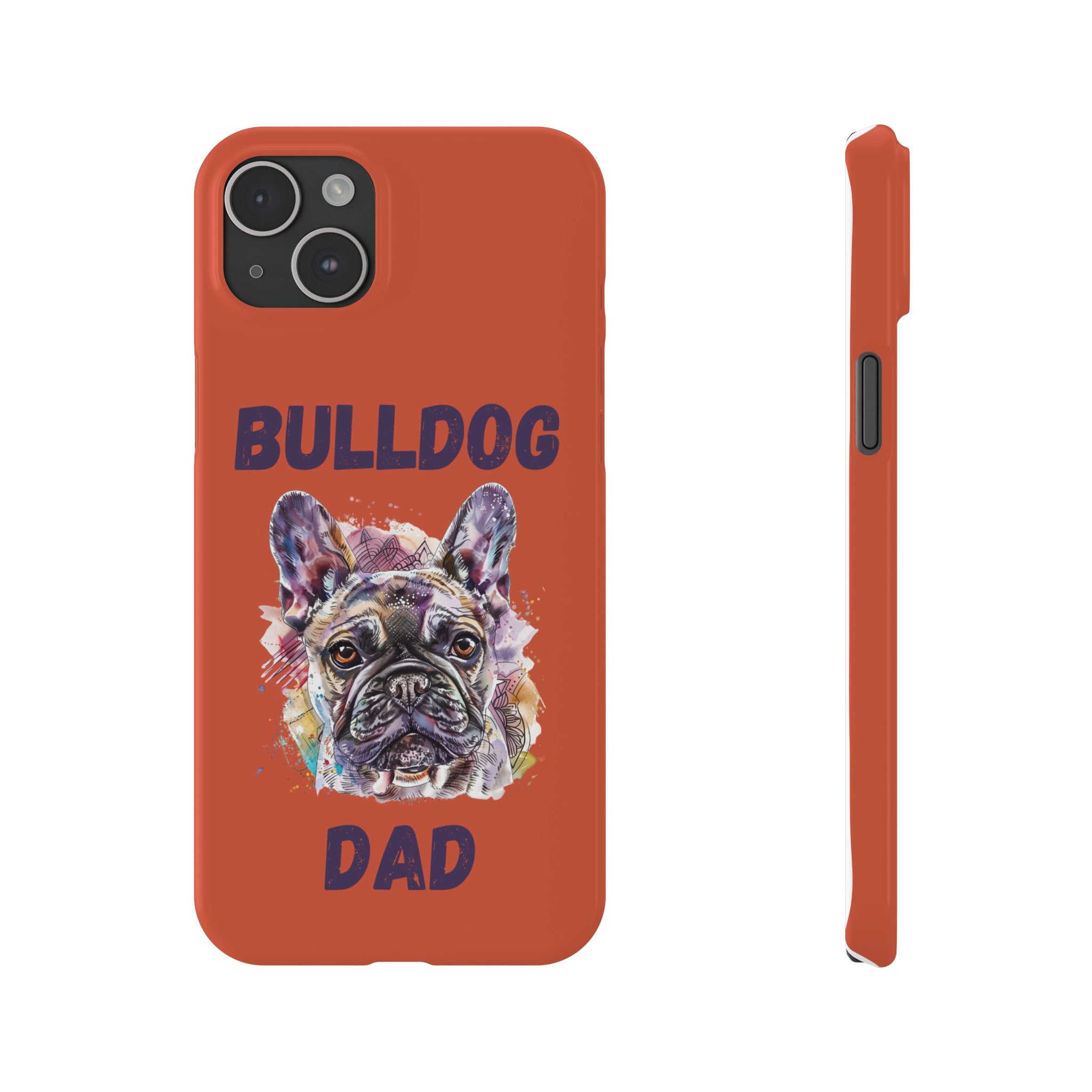 Bulldog Dad iPhone Cases (French/Orange)