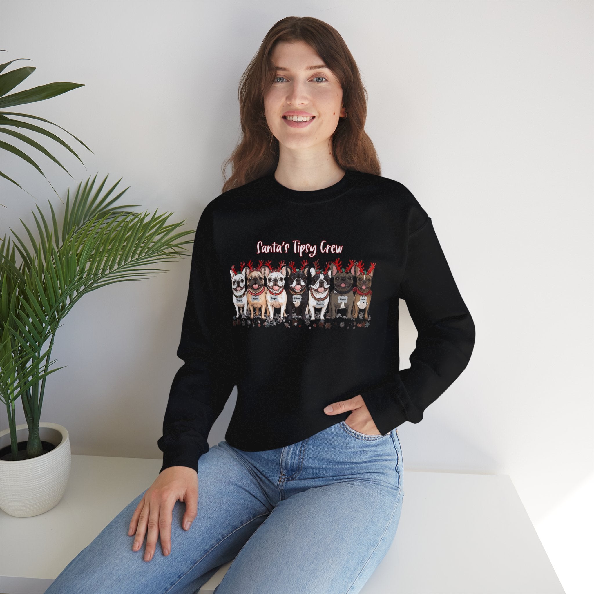 “Santa’s Tipsy Crew” Christmas Crewneck Sweatshirt - Unisex (French)