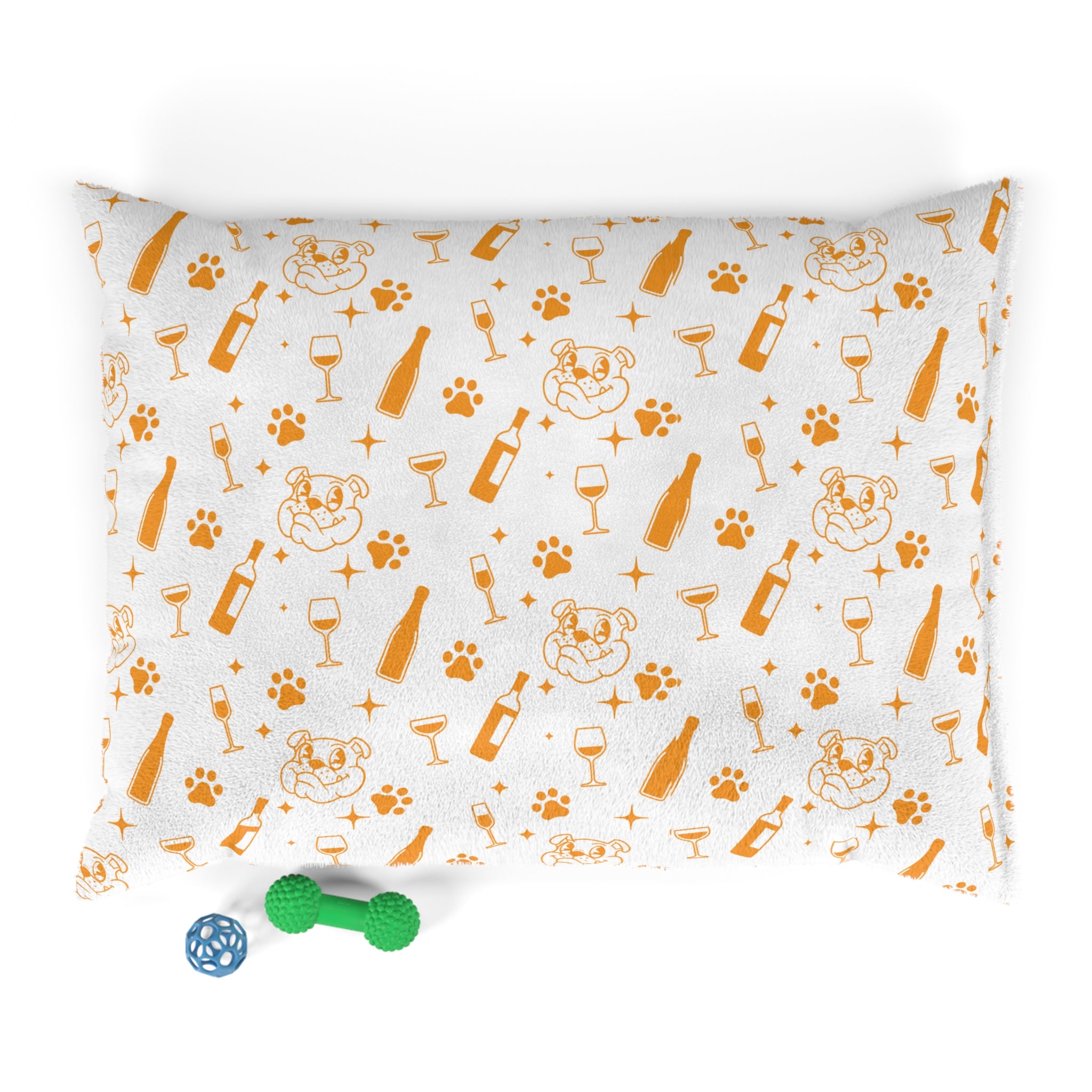 Tipsy Bully Dog Bed: Where Dreams of Wine and Woofs Collide! - Orange