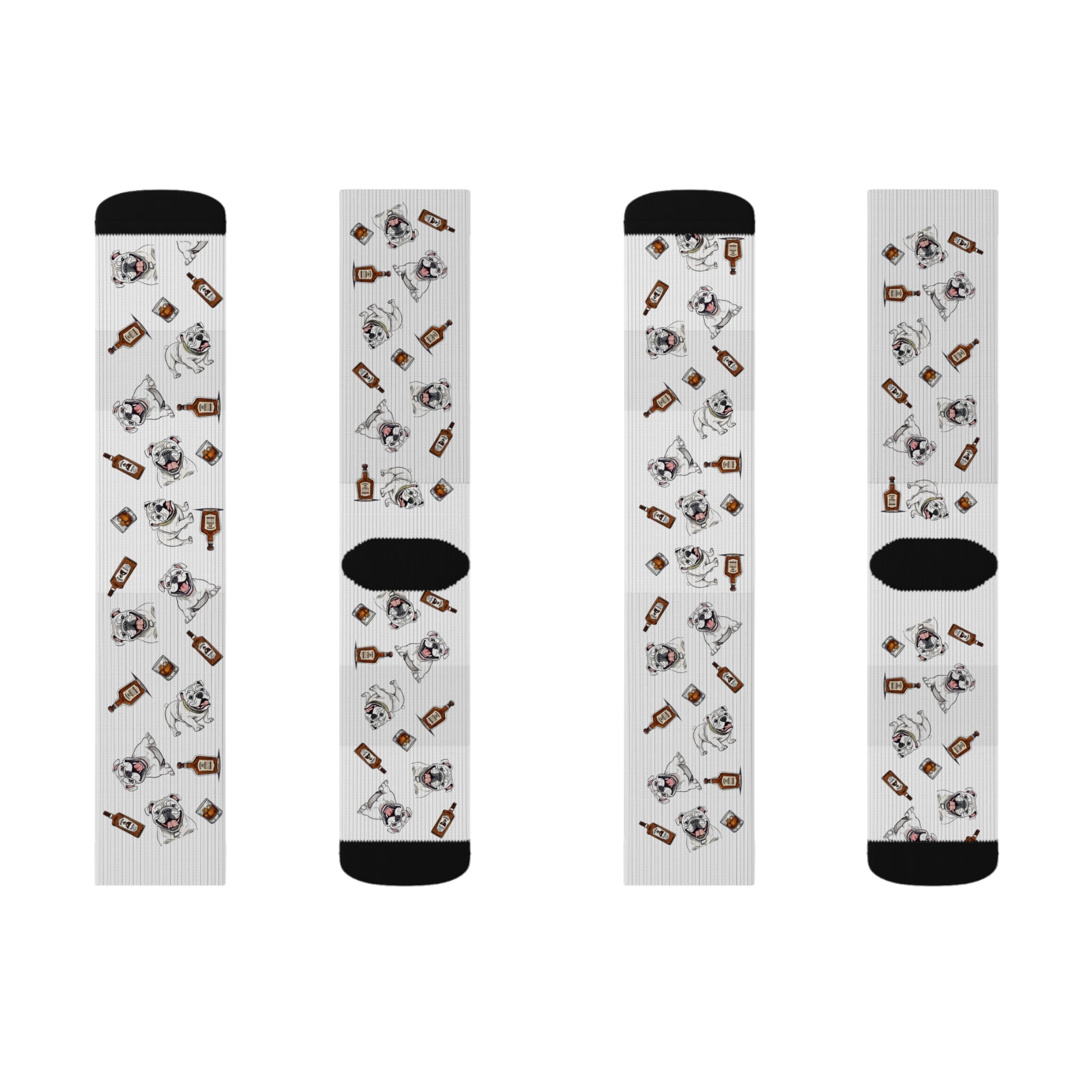 Tipsy Bully Bourbon & Bulldog Socks (English/White)