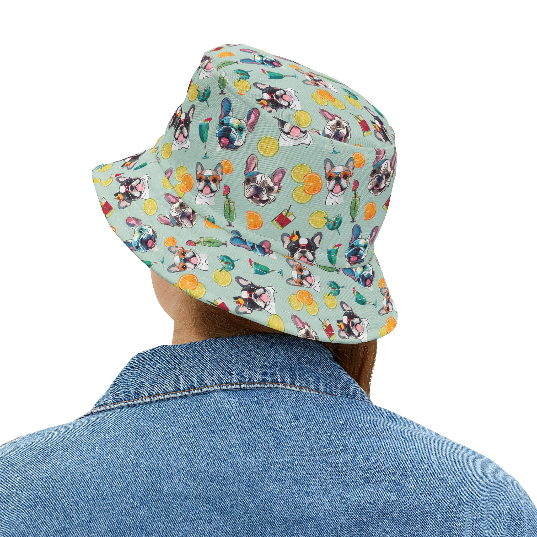 Tipsy Bully Unisex Summer Cocktail Bucket Hat (French/Green)