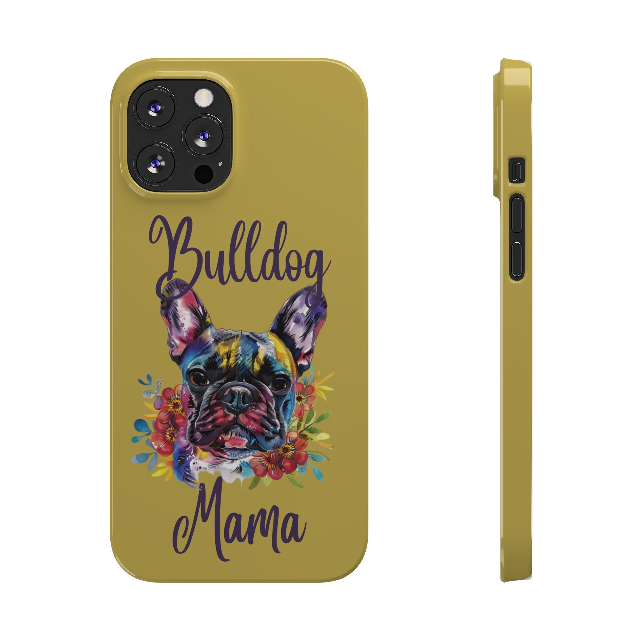 Bulldog Mama iPhone Cases (French/Lime)