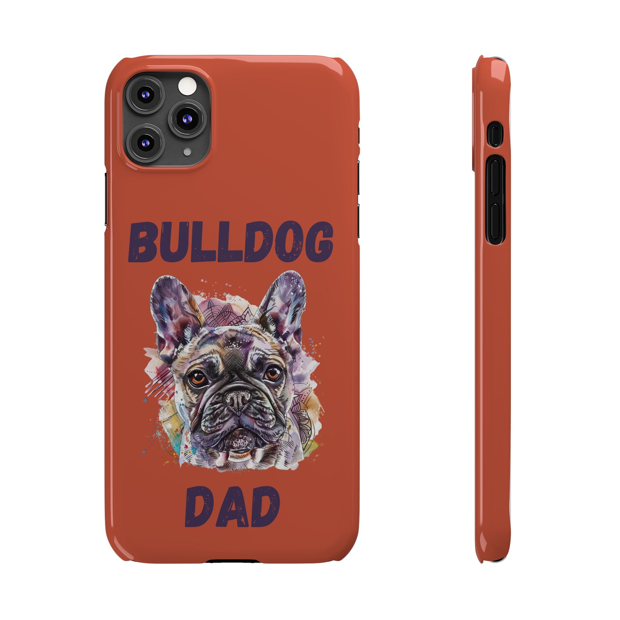 Bulldog Dad iPhone Cases (French/Orange)