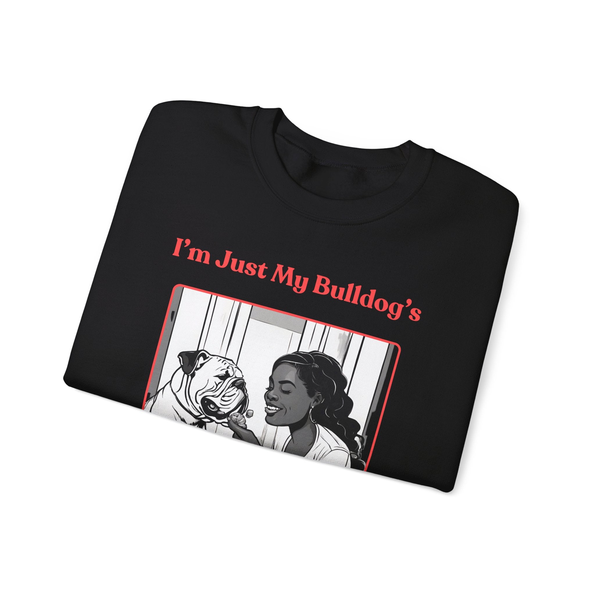 Just My Bulldog's Treat Bitch Crew Neck Sweatshirt (English/Pink)