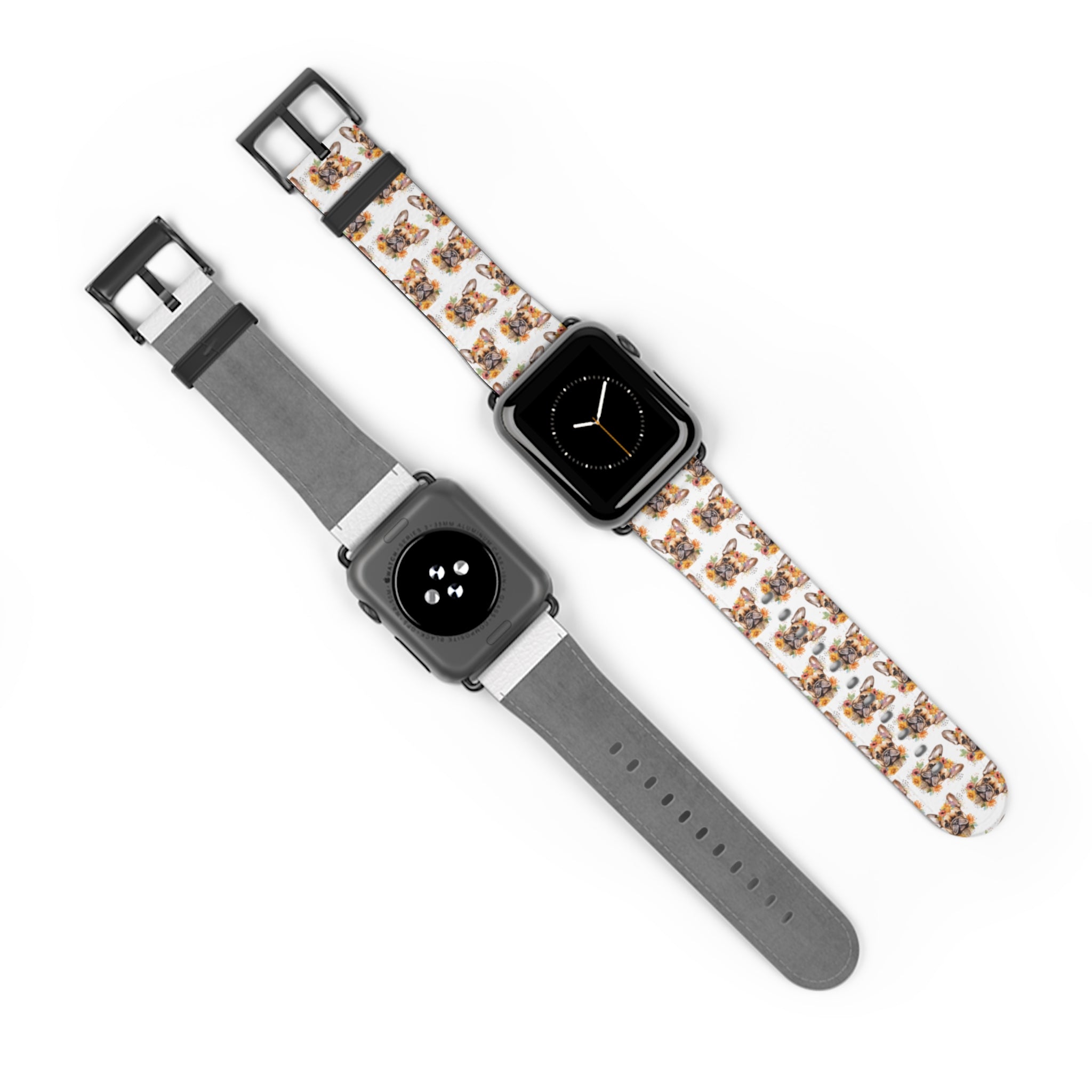Bulldog Apple Watch Bands (French/Flower)