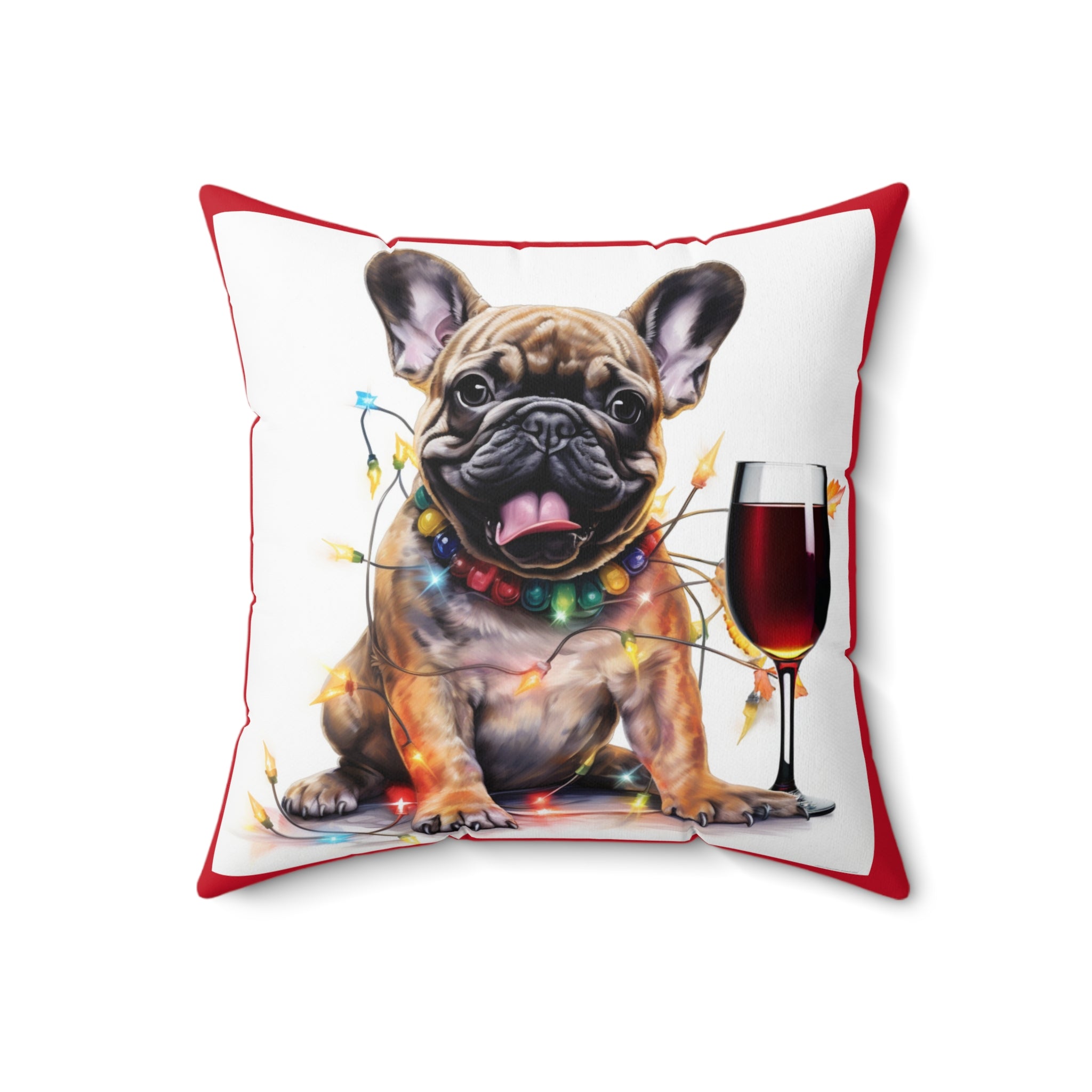 Tipsy Bully Holiday Pillow (Brown French-Red)