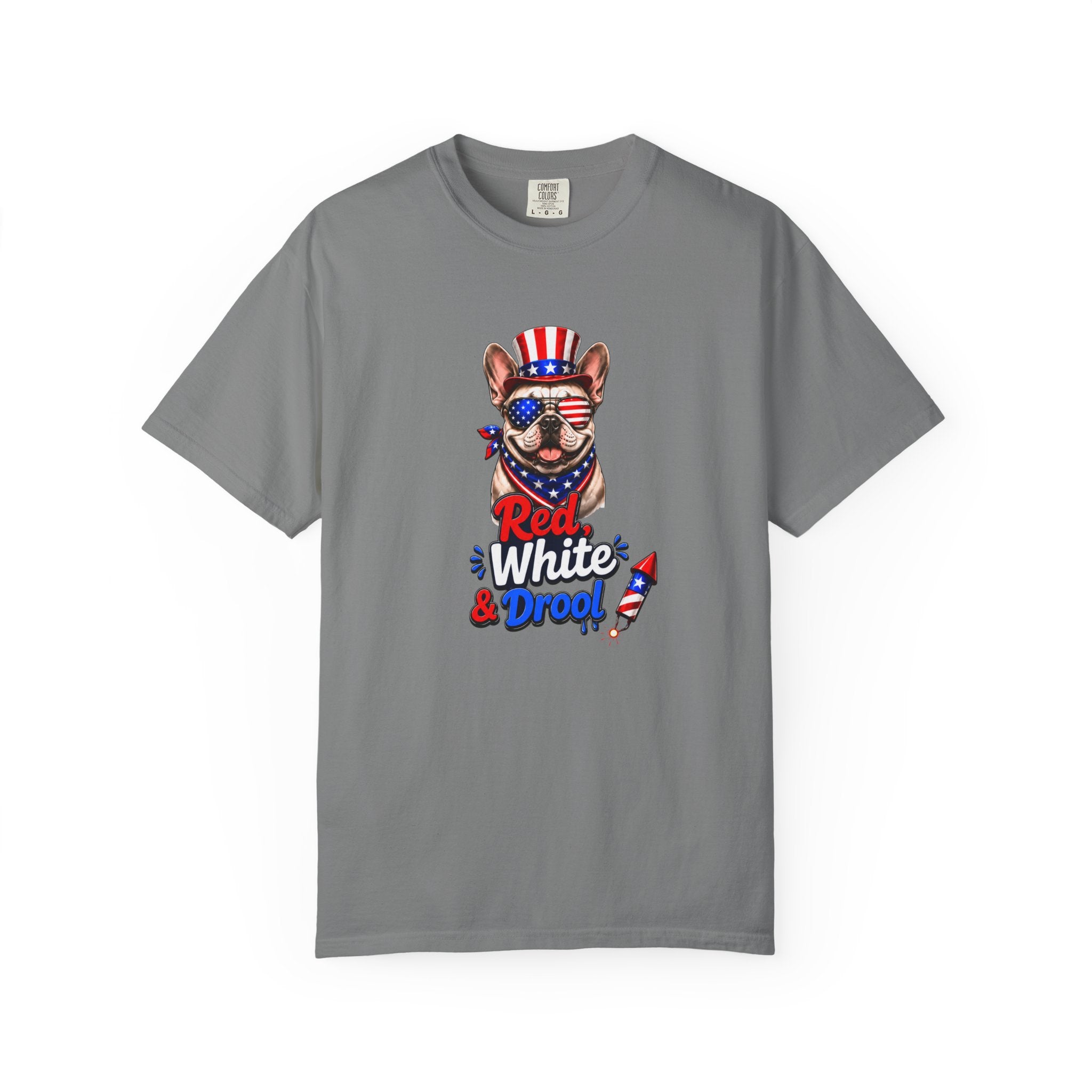 Party Like Its 1776 Bulldog T-Shirt | Patriotic Garment-Dyed Tee (French)