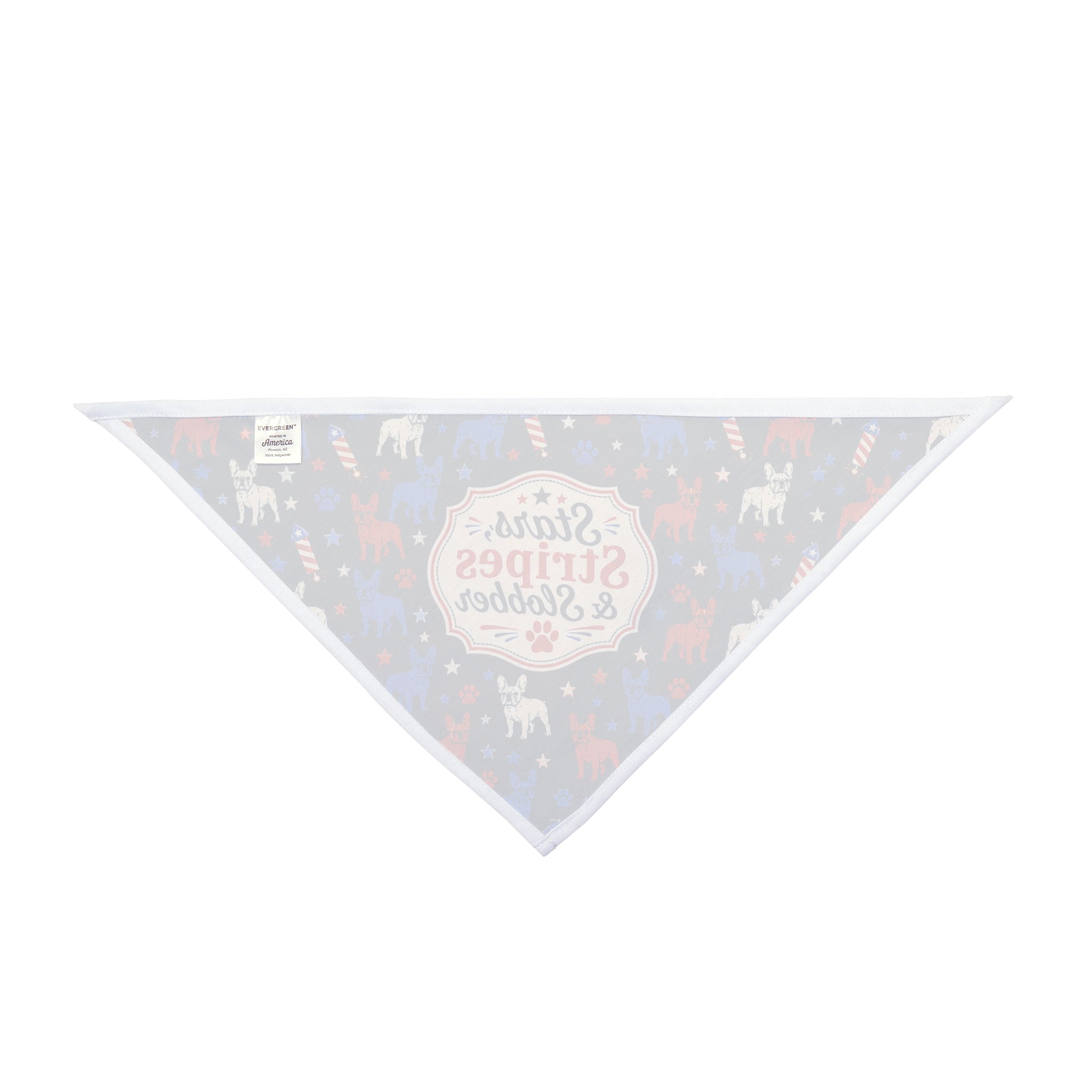 Stars, Stripes and Slobber 4th of July Dog Bandana (French)
