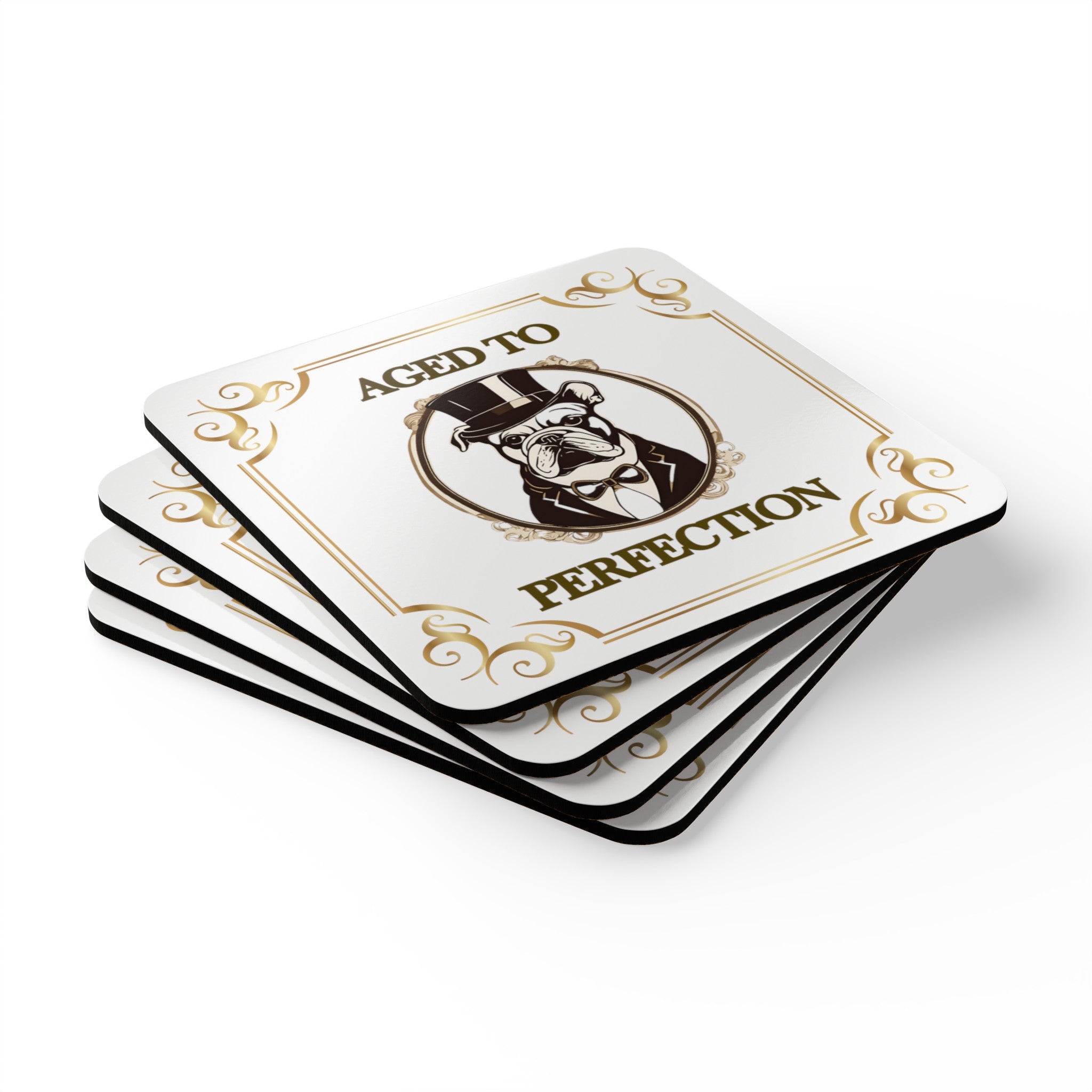 Aged to Perfection Tipsy Bully Coaster Set (English)