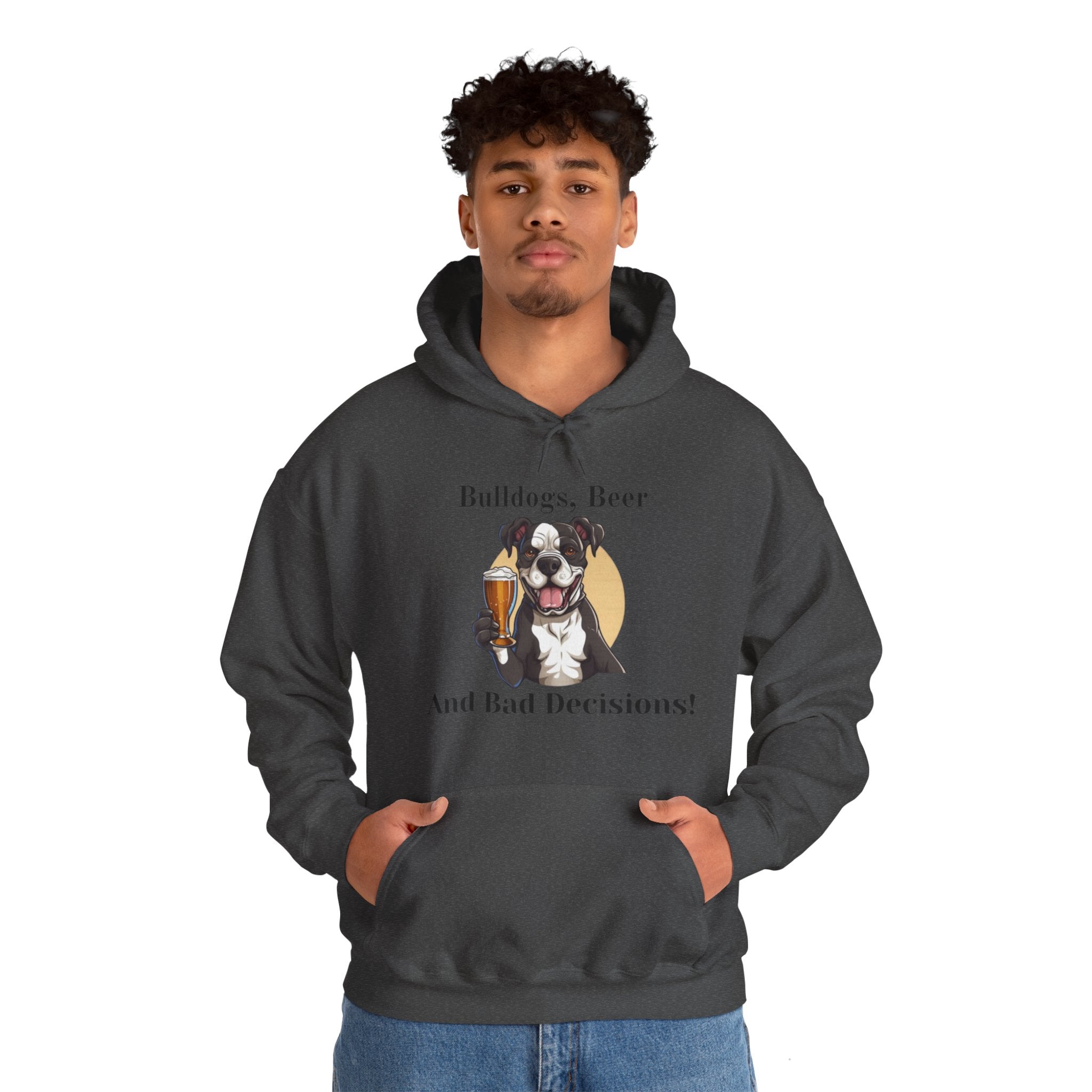 Bulldogs, Beer, and Bad Decisions" Hoodie - Your Go-To Gear for Mischievous Times! option 11 - English Bulldog mom gift | Tipsy Bully