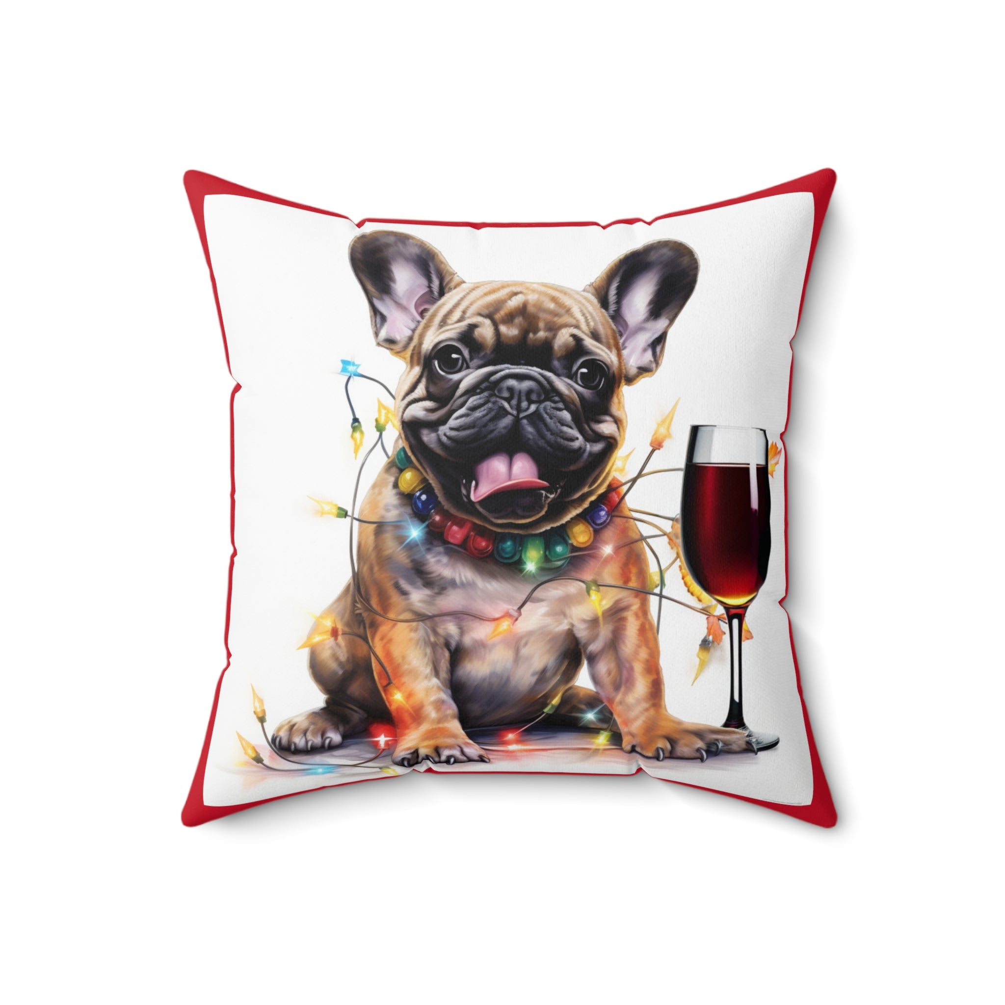 Tipsy Bully Holiday Pillow (Brown French-Red)