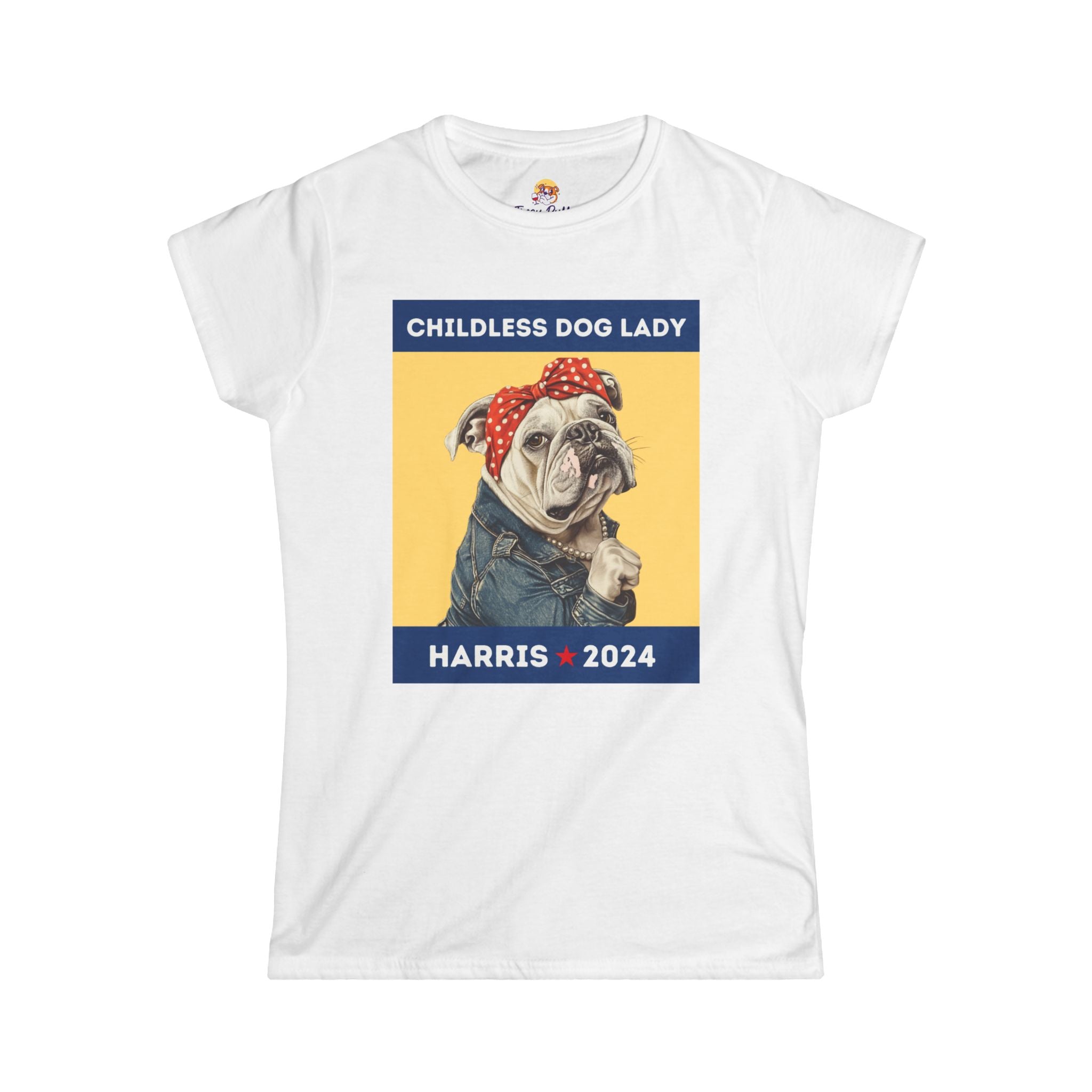 Childless Dog Lady - Women's Softstyle Tee (English/White)