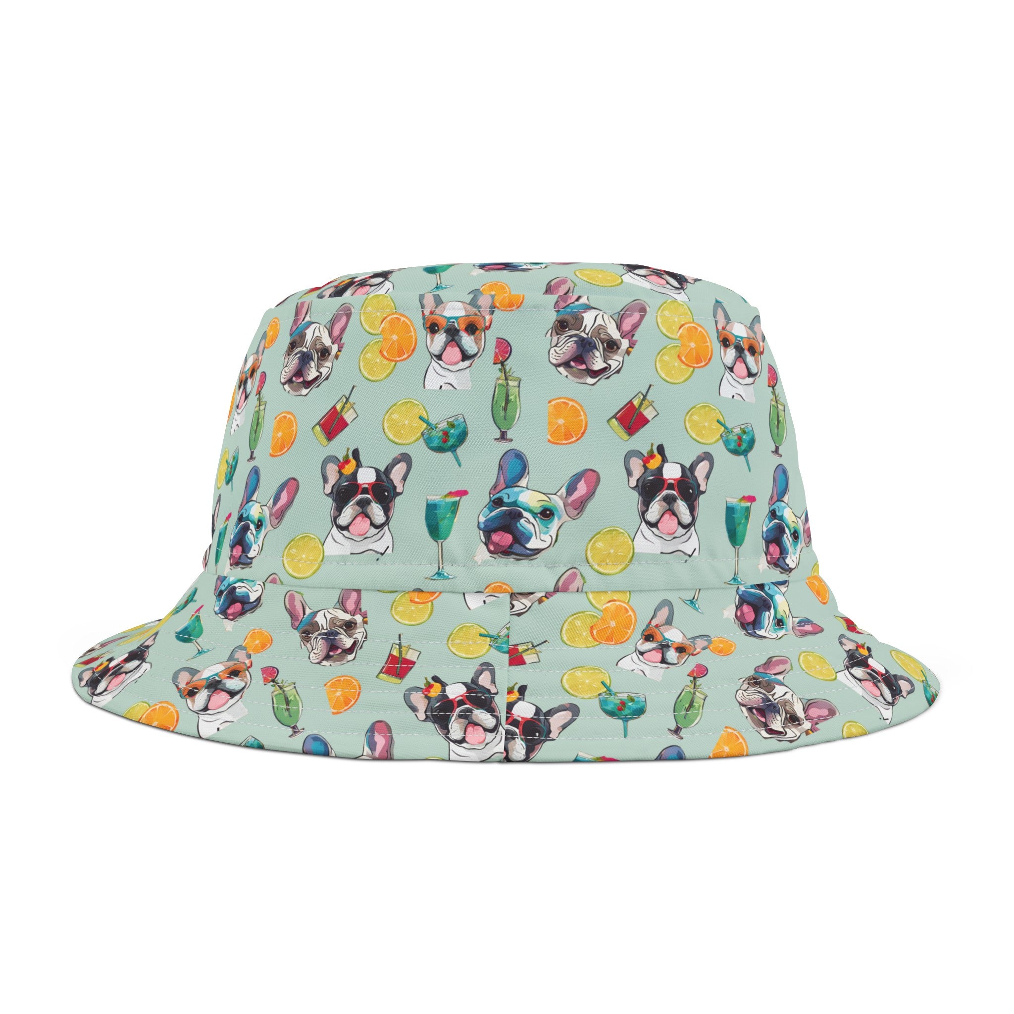 Tipsy Bully Unisex Summer Cocktail Bucket Hat (French/Green)