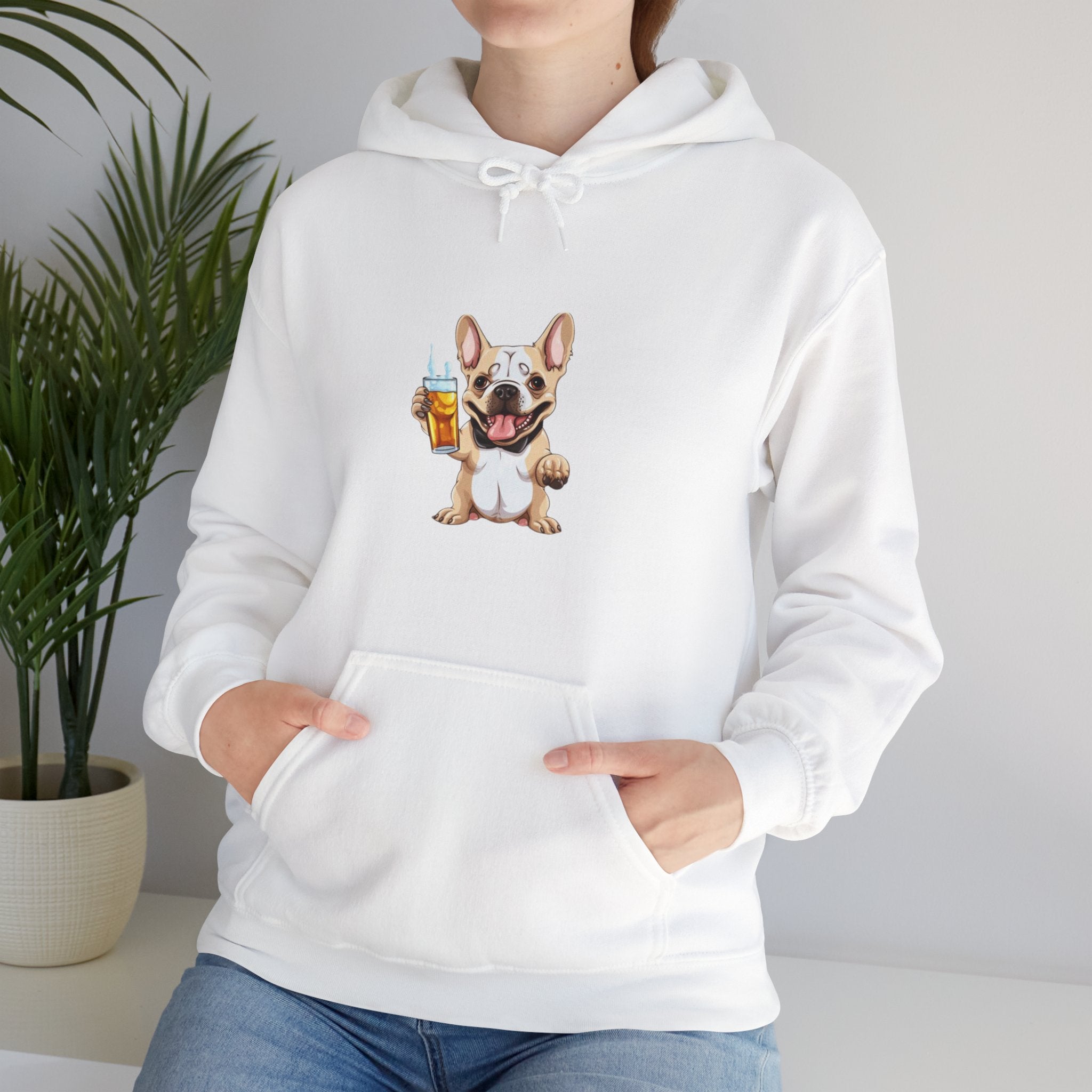 Bulldogs, Beer, and Bad Decisions" Hoodie - Your Go-To Gear for Mischievous Times! (French/Brown)