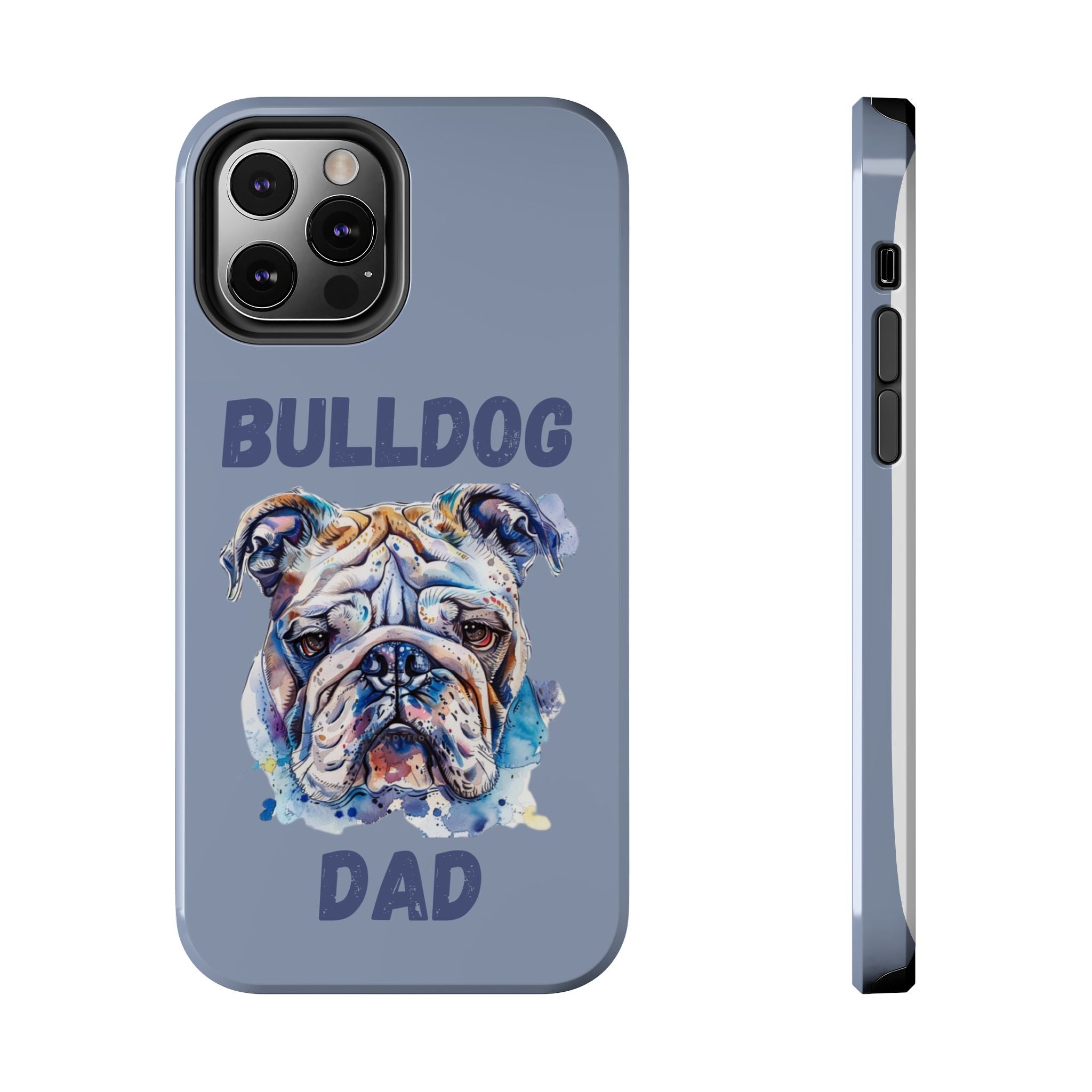Bulldog Dad iPhone Cases (English/Watercolor) New