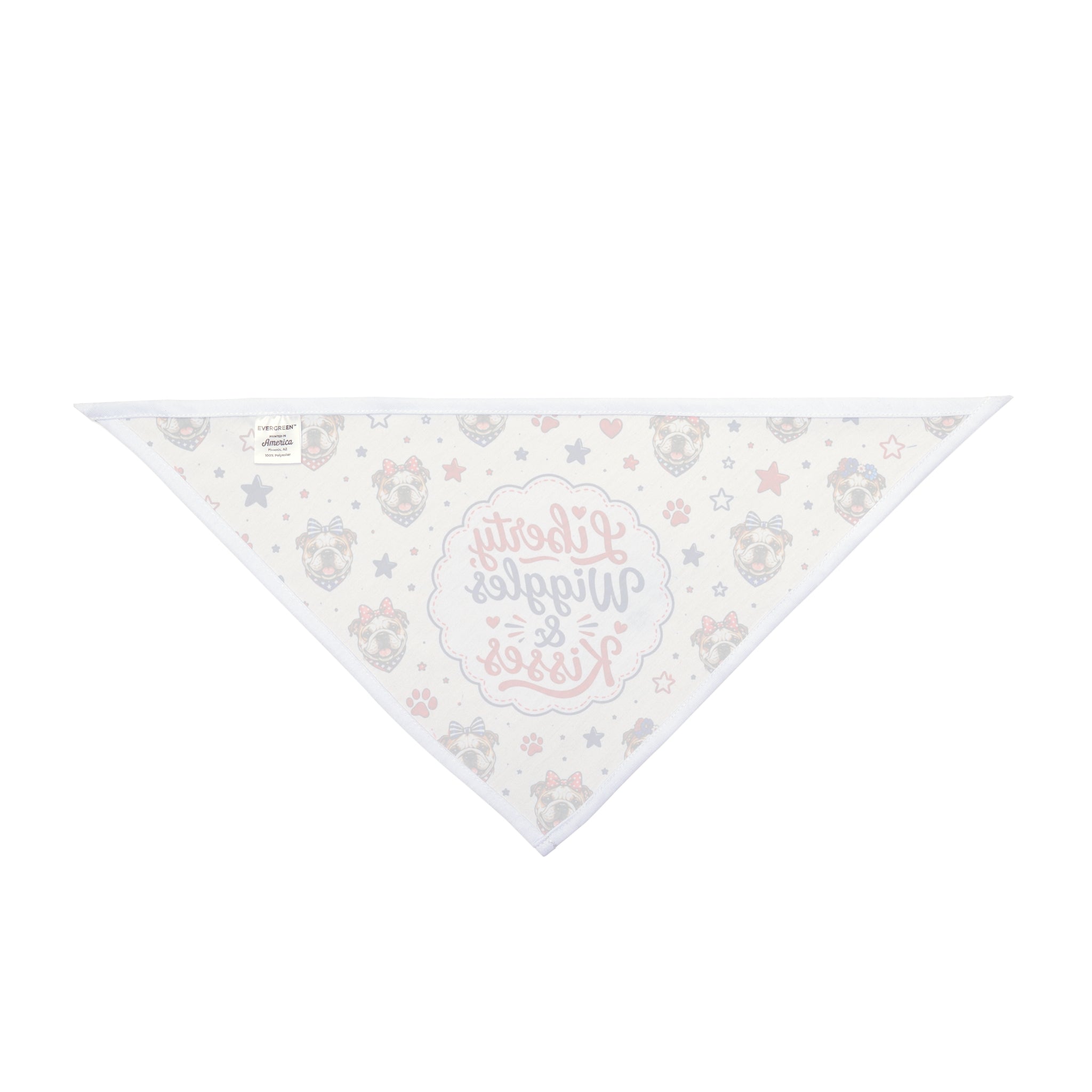 Liberty, Wiggles & Kisses 4th of July Dog Bandana (English)