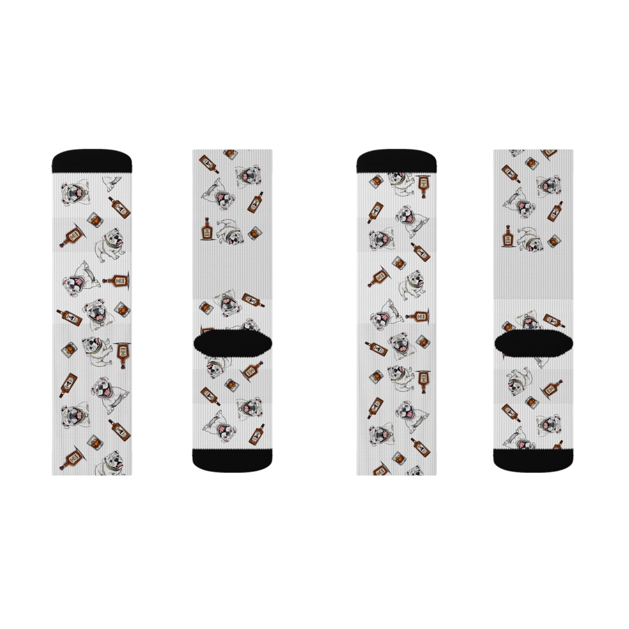 Tipsy Bully Bourbon & Bulldog Socks (English/White)