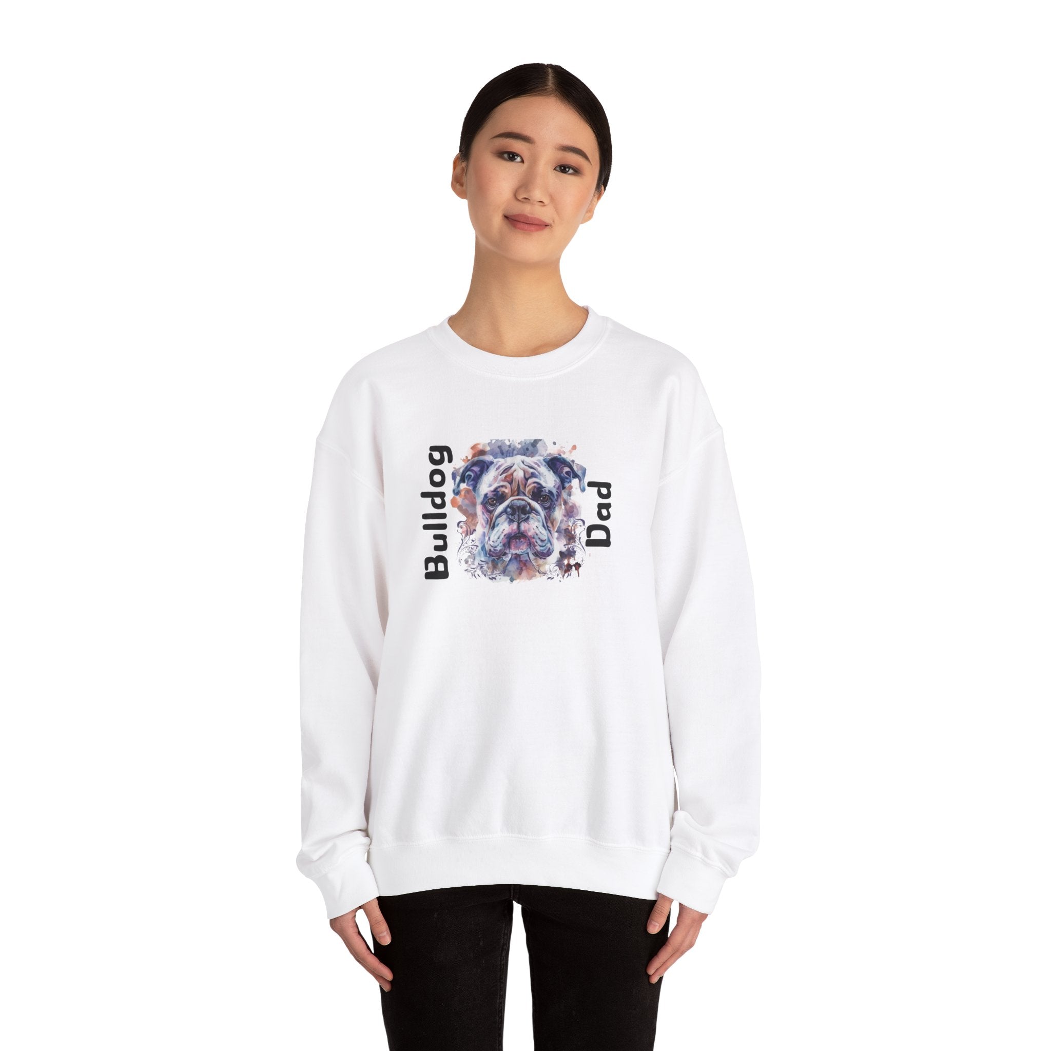 Bulldog Dad crew neck sweatshirt option 11 - English Bulldog mom gift | Tipsy Bully