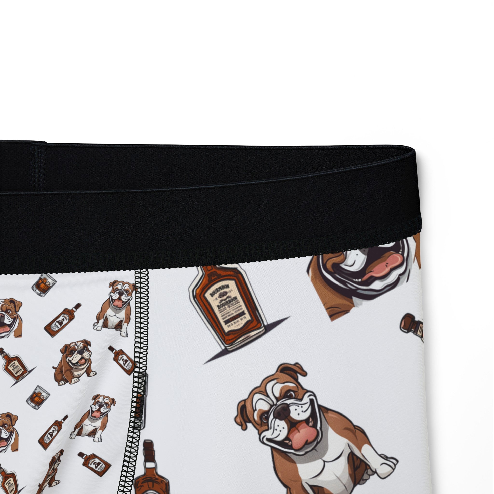 Tipsy Bully Bulldogs & Bourbon Men's Underwear lifestyle photo - English Bulldog mom gift | Tipsy Bully