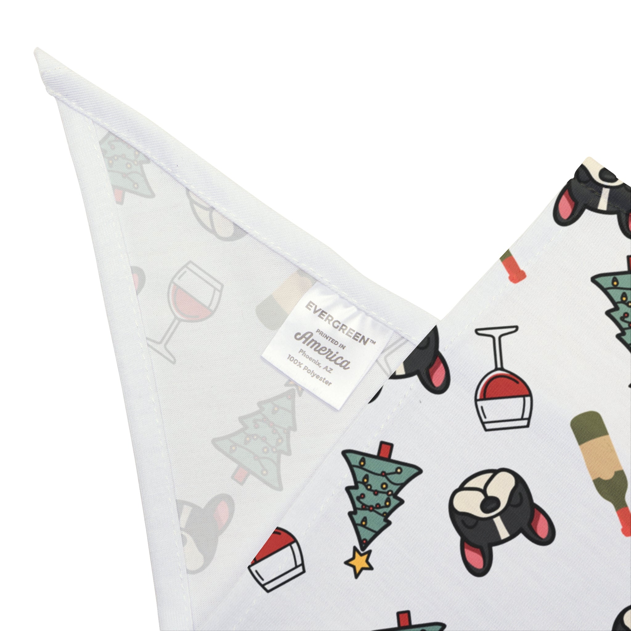 Santa Paws & Merlot Cheer Dog Bandana (French)