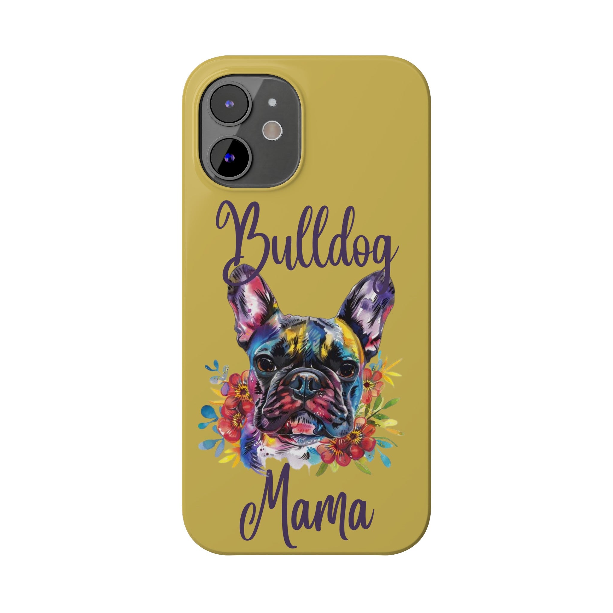 Bulldog Mama iPhone Cases (French/Lime)