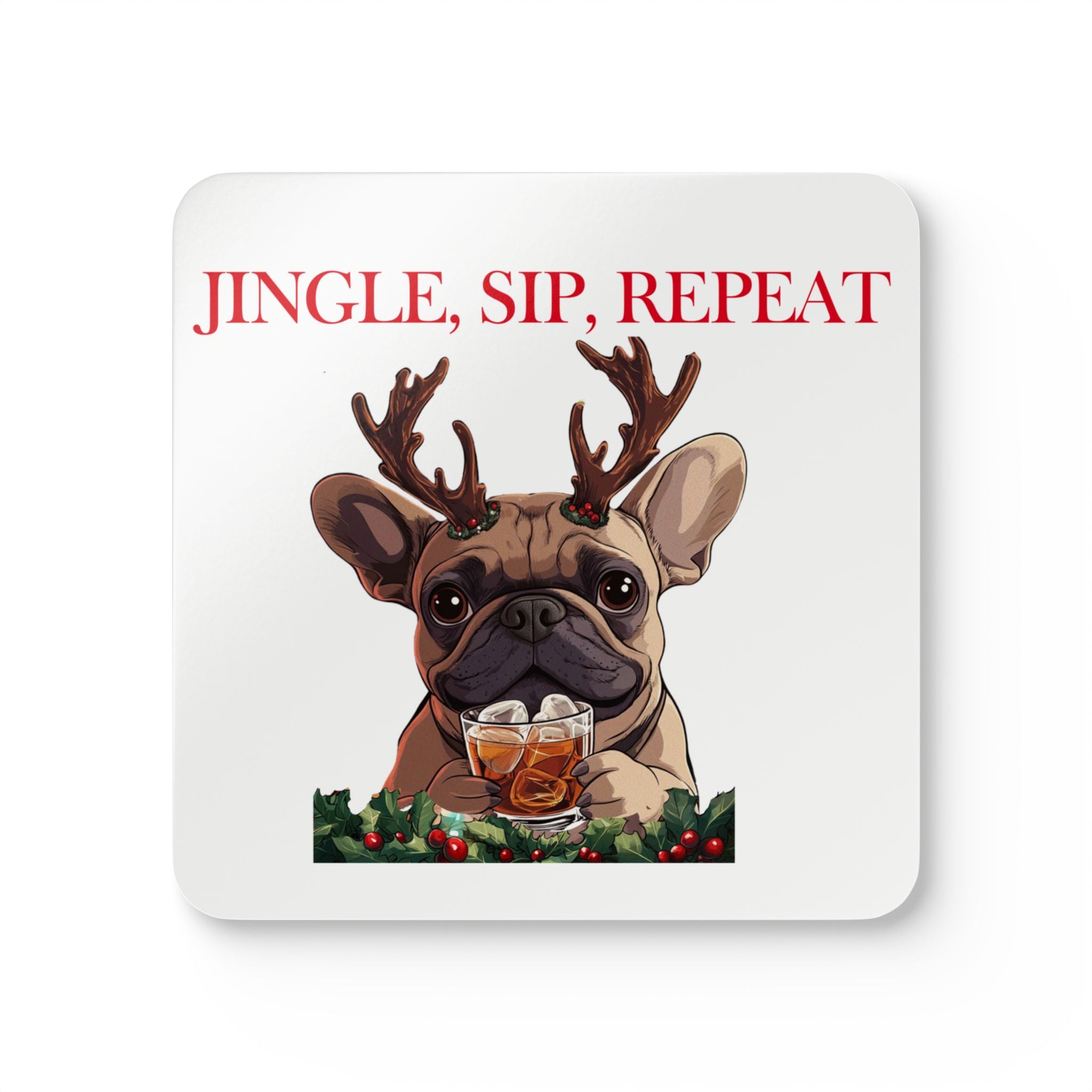"Jingle, Sip, Repeat" Tipsy Bully Coaster Set (French)