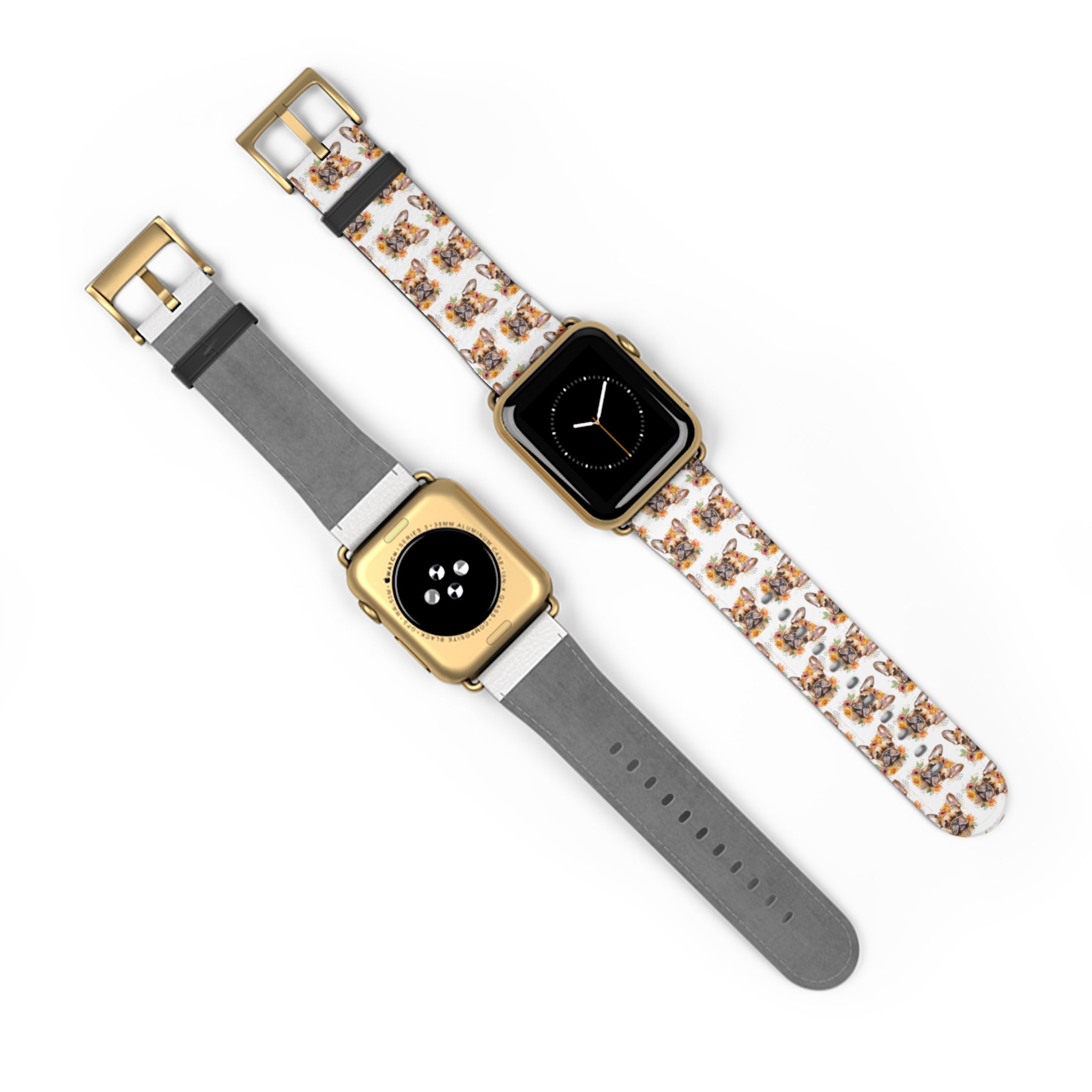 Bulldog Apple Watch Bands (French/Flower)