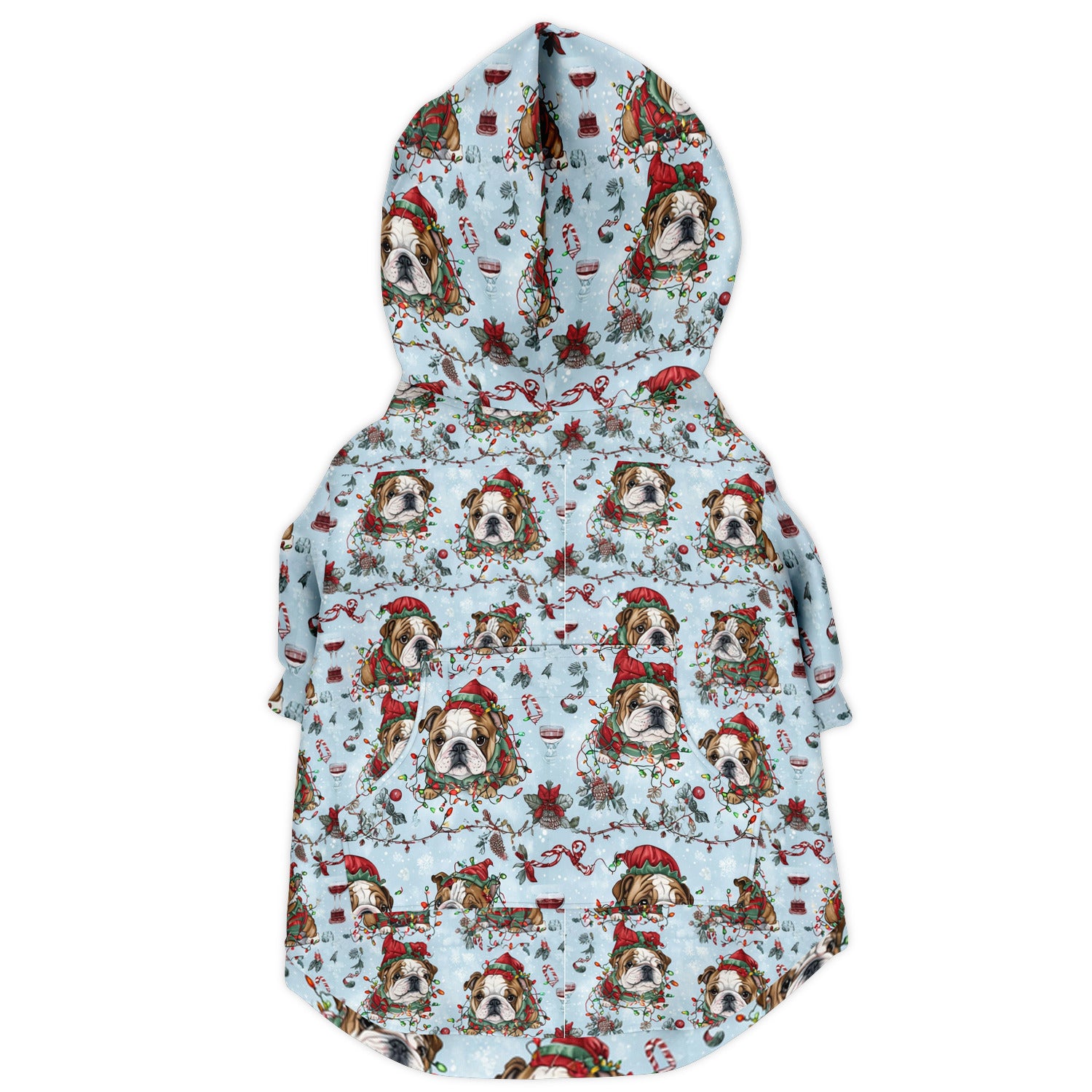 "Howl-iday Cheer" Bulldog Christmas Zip-Up Hoodie (English)