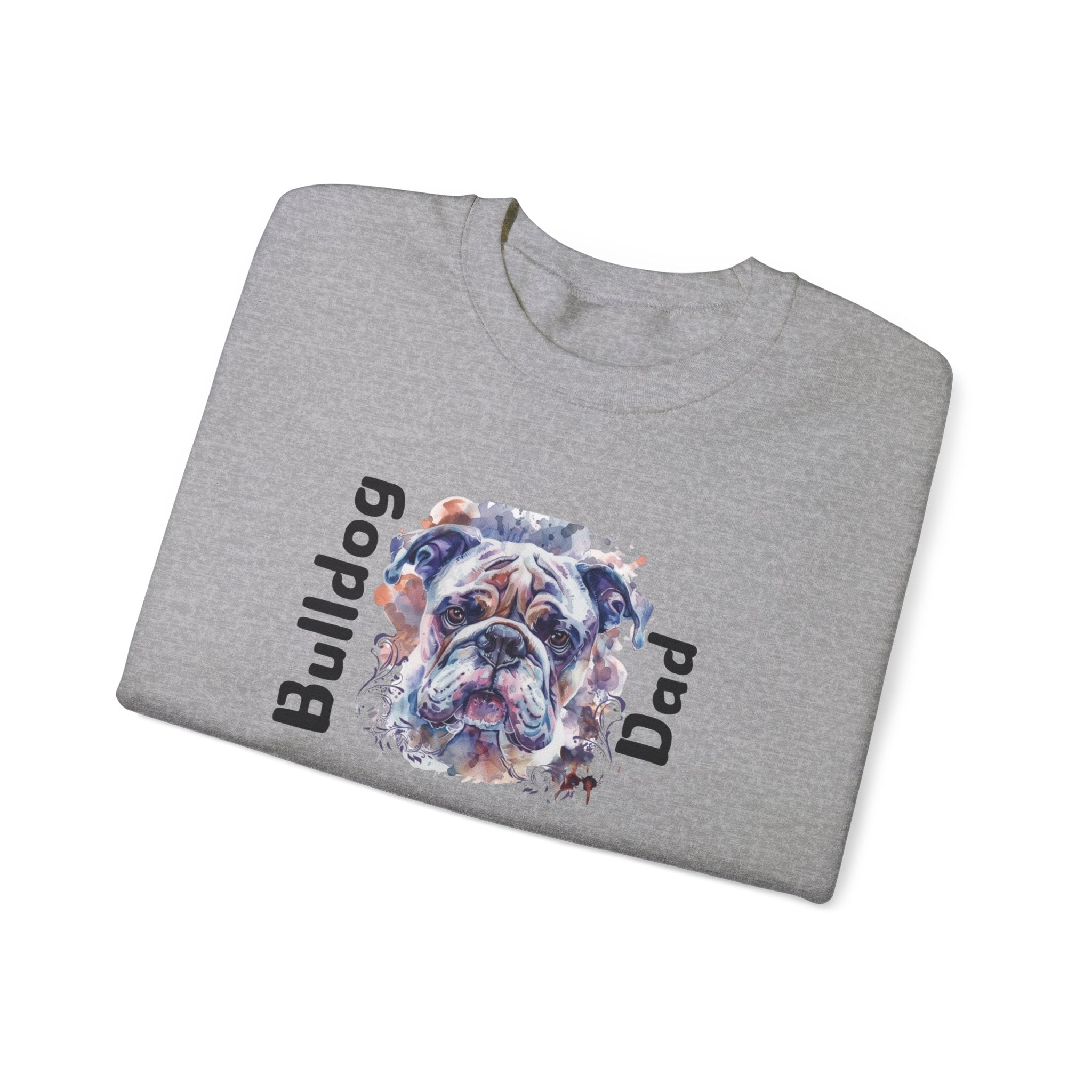 Bulldog Dad crew neck sweatshirt alternate view - English Bulldog mom gift | Tipsy Bully