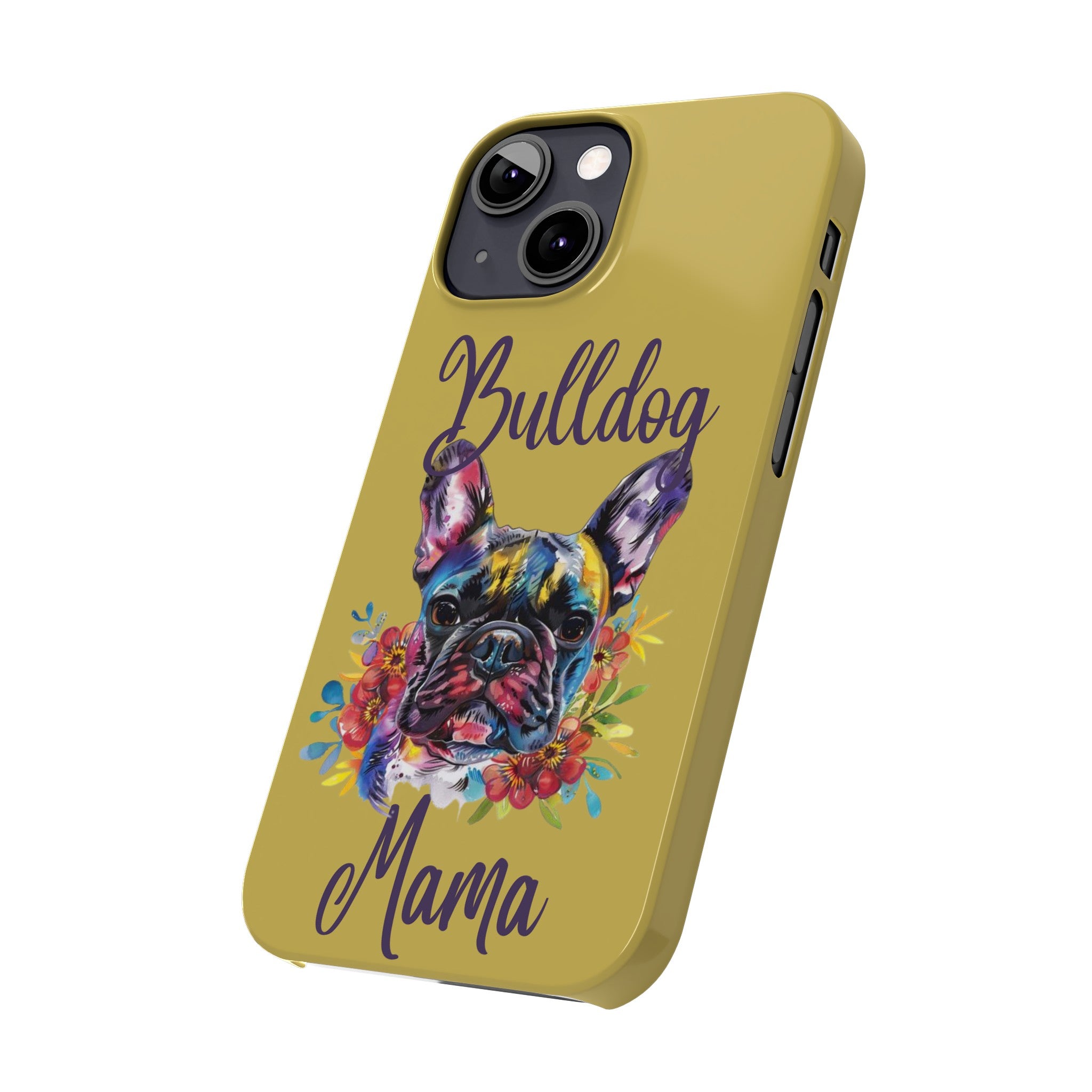 Bulldog Mama iPhone Cases (French/Lime)