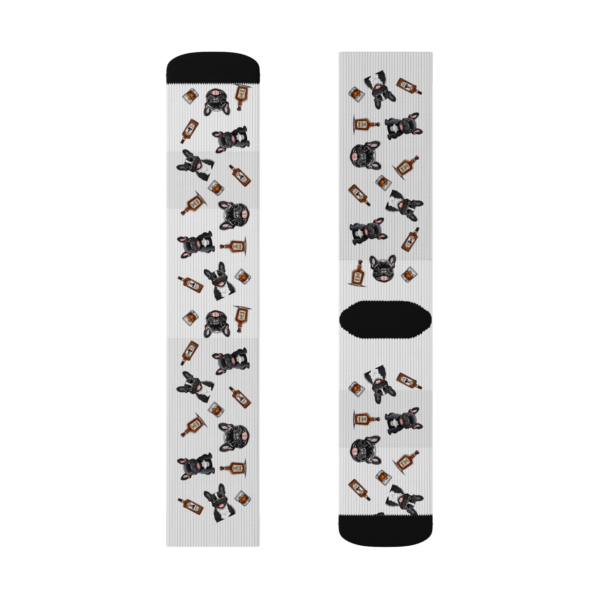 Tipsy Bully Bourbon & Bulldog Socks (French/Black)