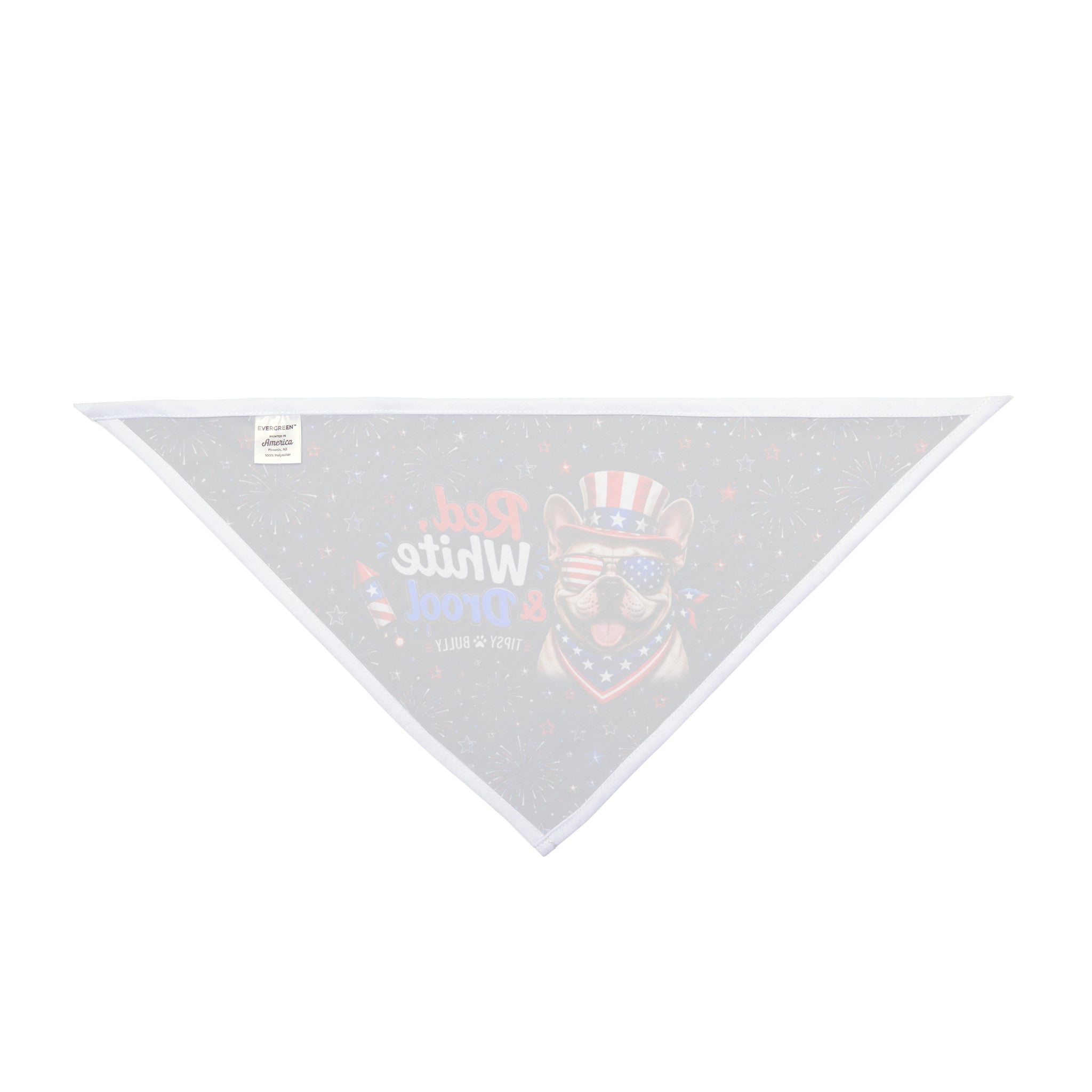 Red, White & Drool 4th of July Dog Bandana (French)