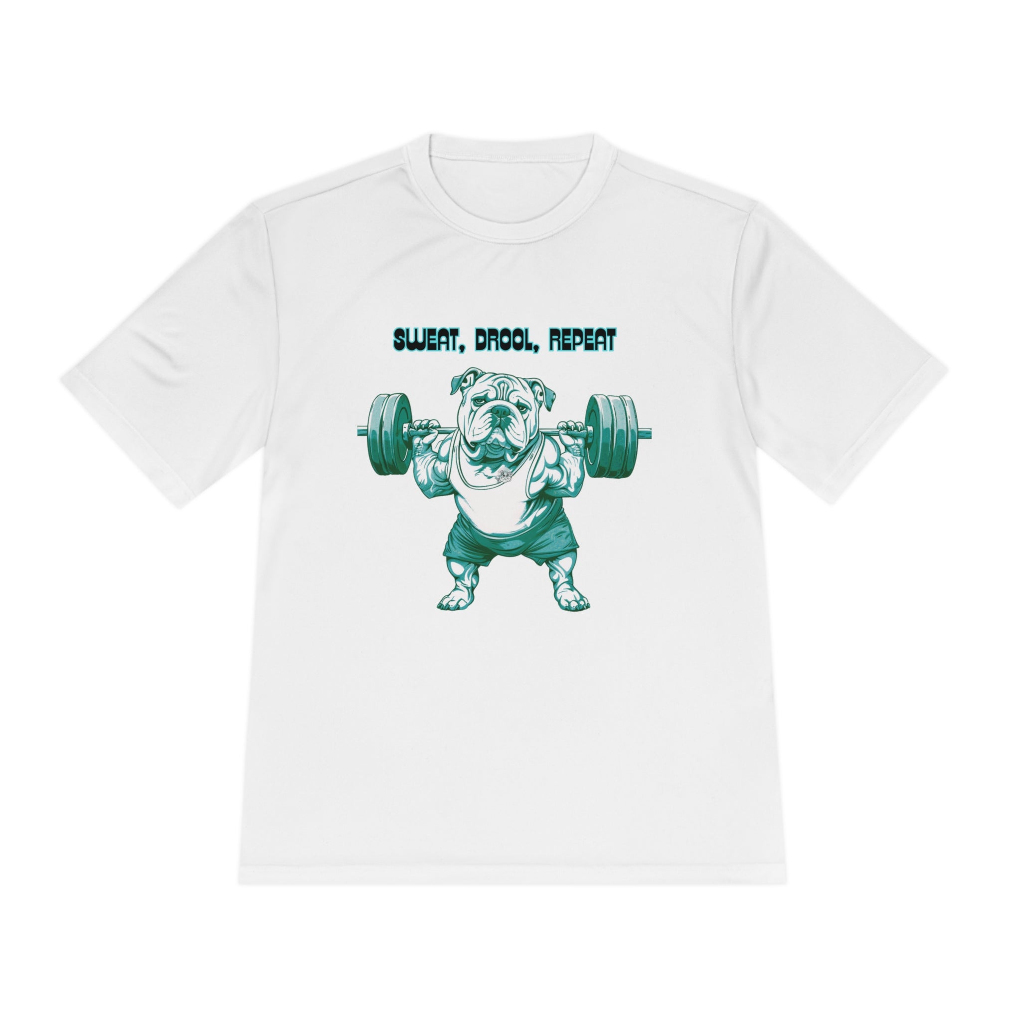 Tipsy Bullly Ripped Bulldog Unisex Moisture Wicking Performance T-Shirt (English/Green)