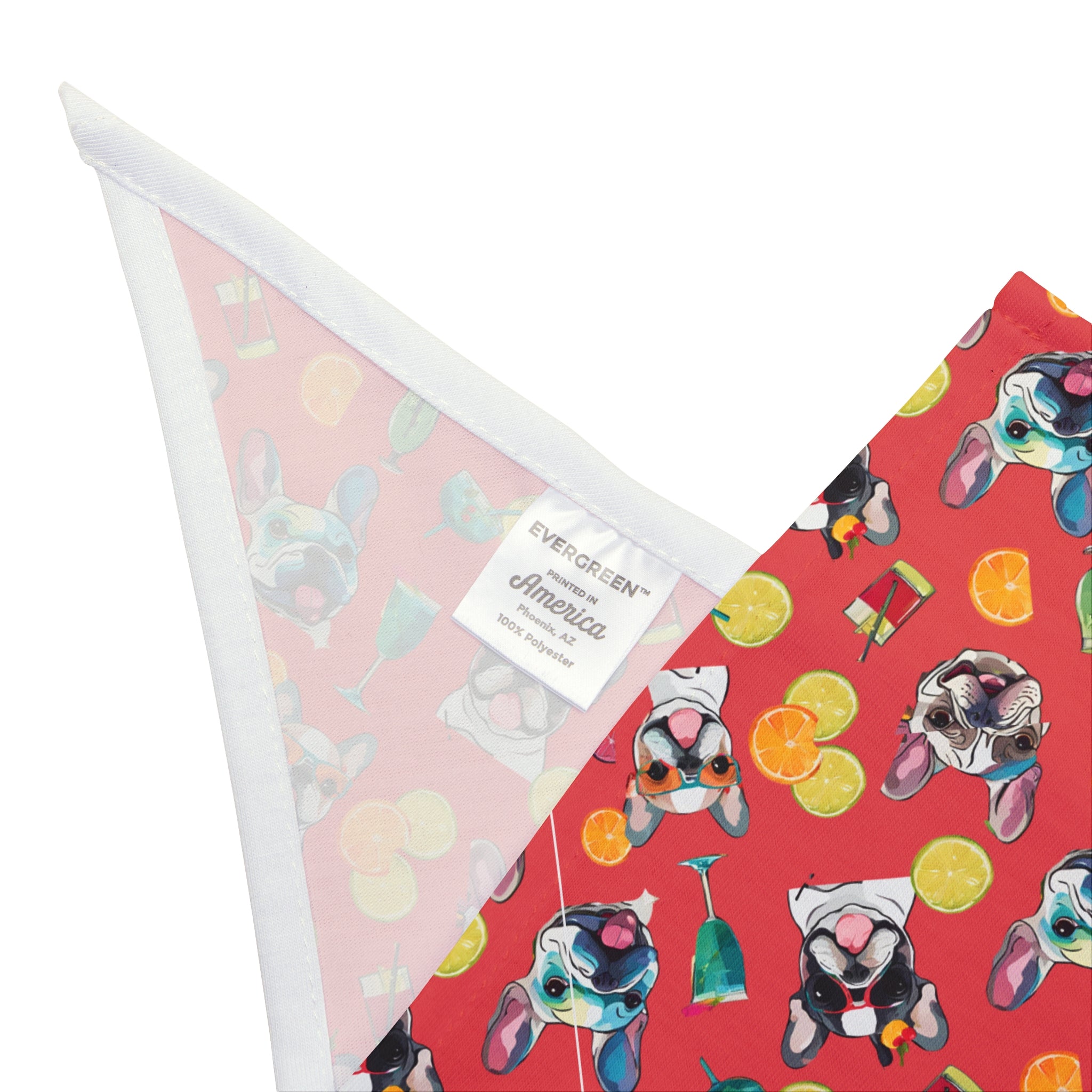 Tipsy Bully Summer Cocktail Bulldog Bandana (French/Pinkish Red)