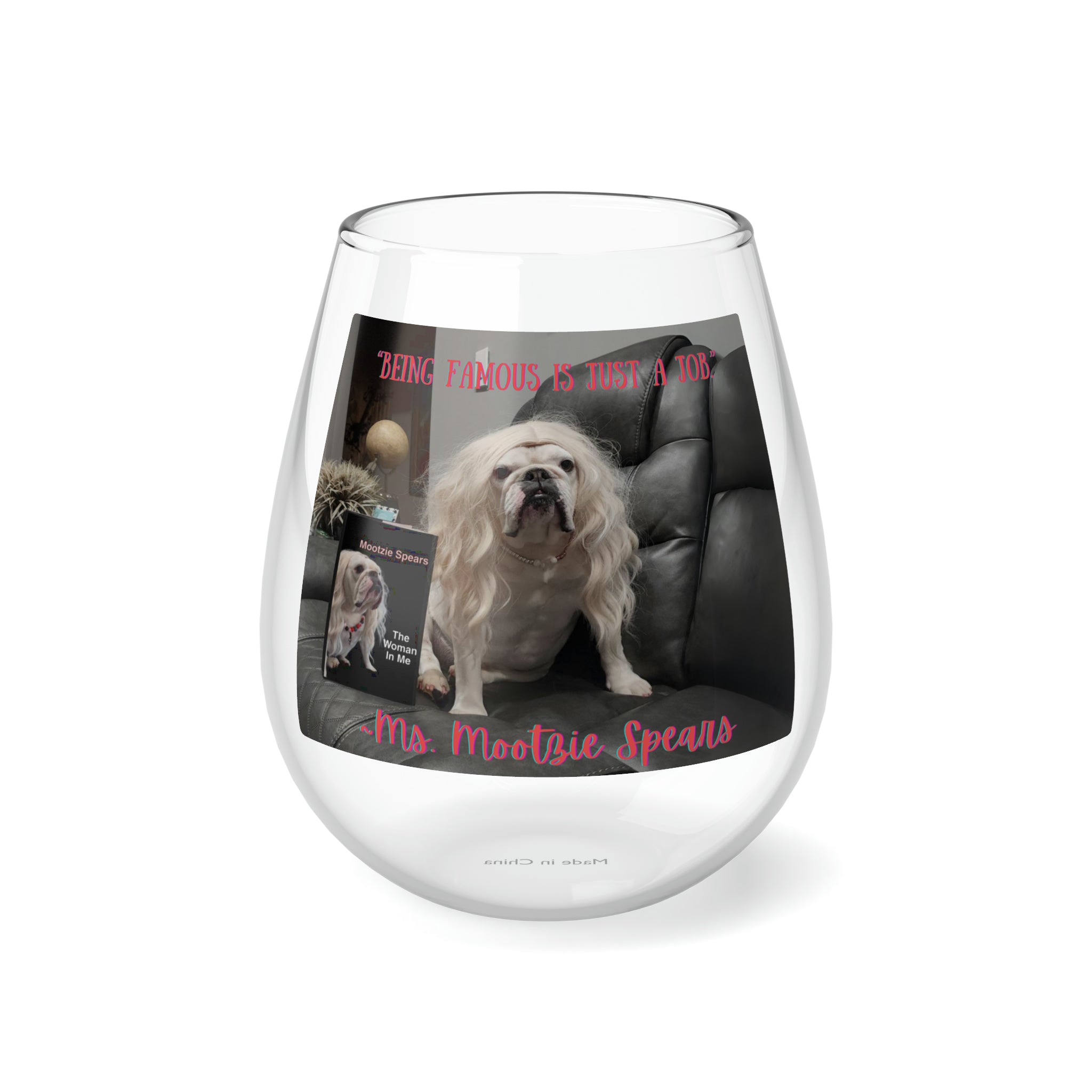 Tipsy Bully Customizable Stemless Wine Glass - English Bulldog mom gift | Tipsy Bully