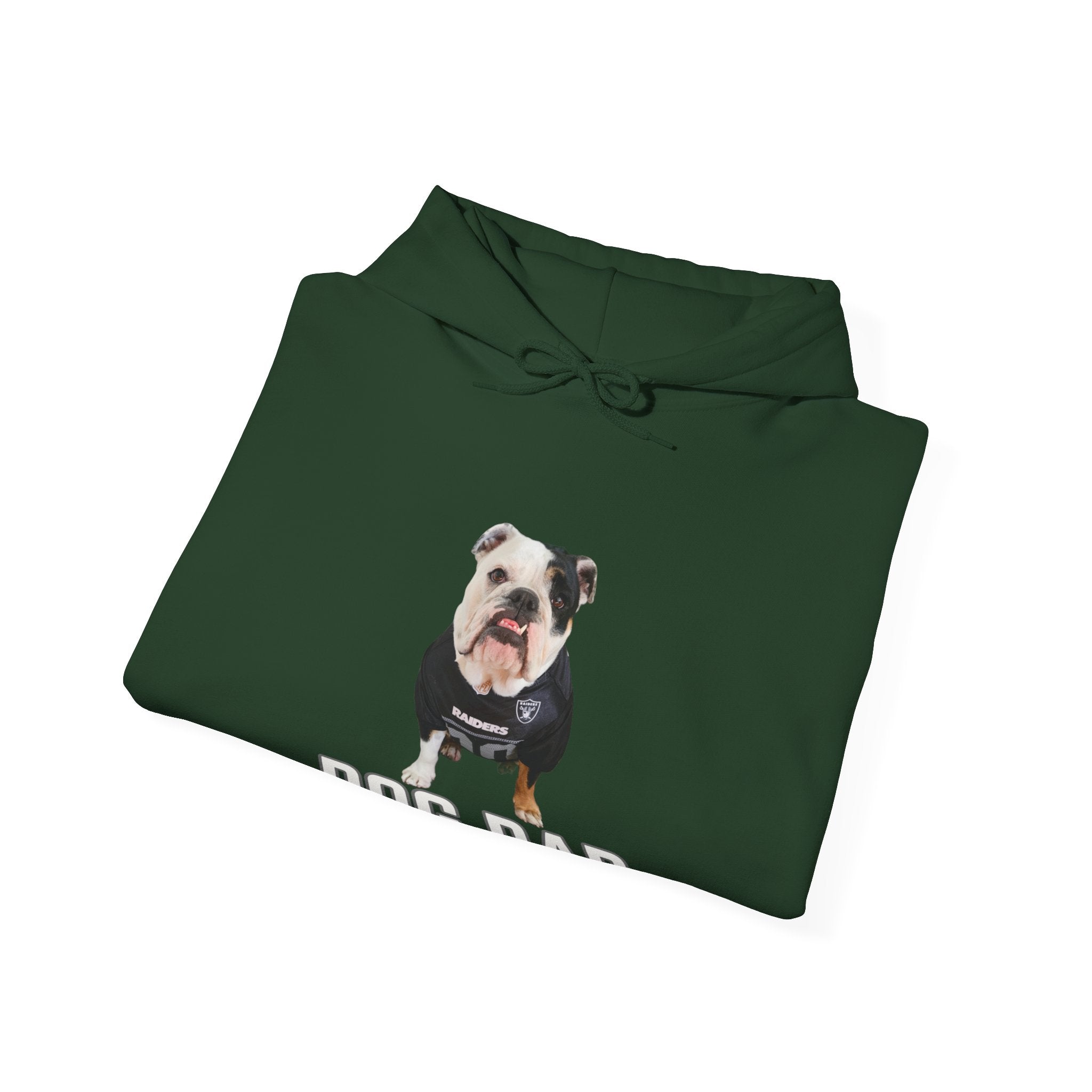 CustomDog Dad/Dog Mom Hoodie with Your Bulldog's Picture & Name detail shot - English Bulldog mom gift | Tipsy Bully