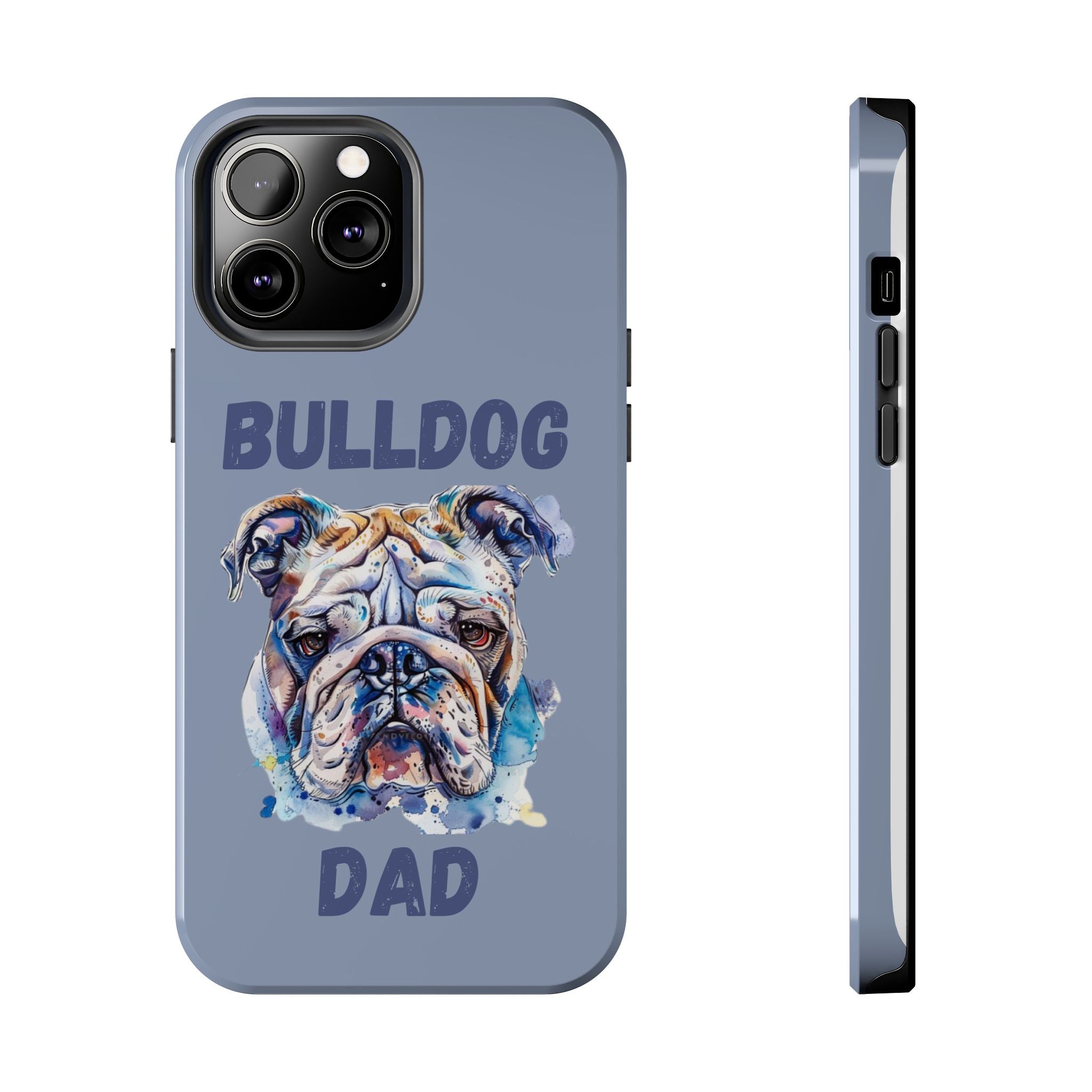 Bulldog Dad iPhone Cases (English/Watercolor) New