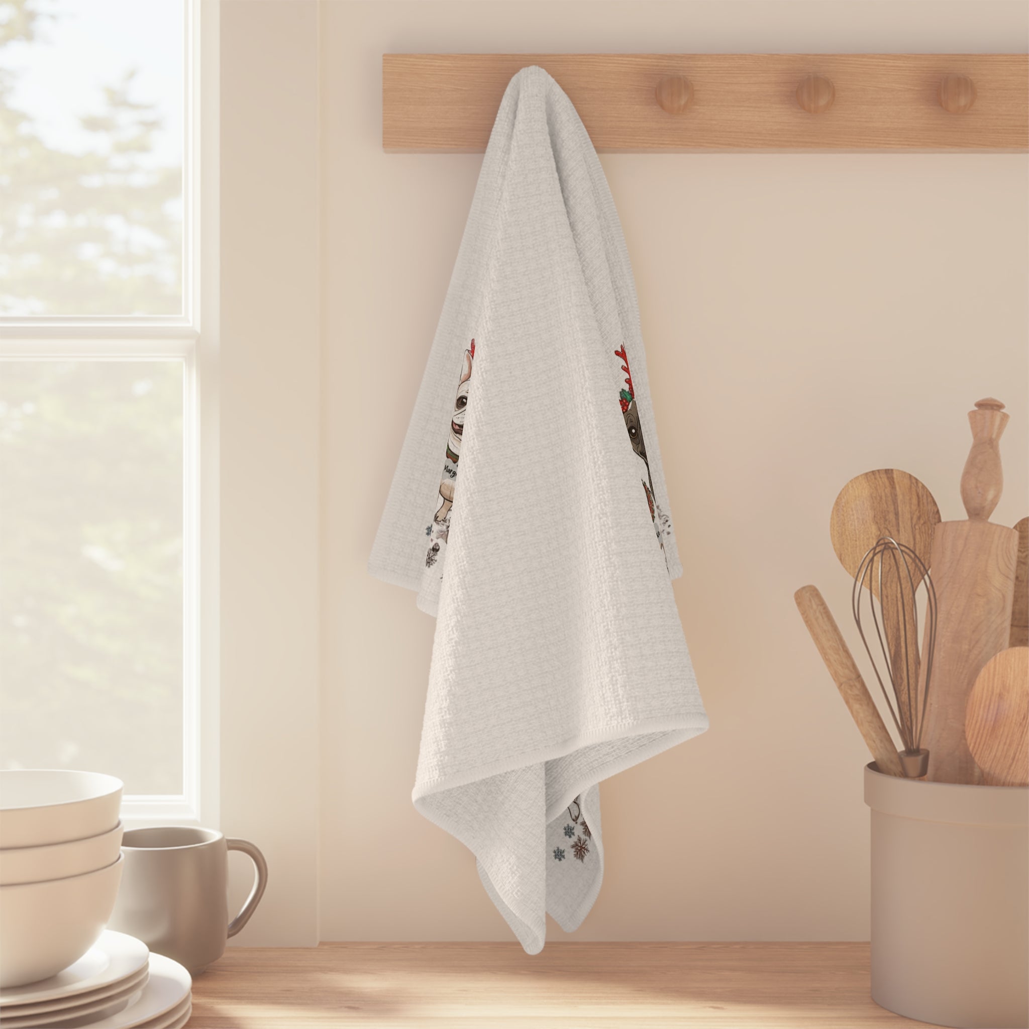 "Santa’s Tipsy Crew" Christmas Microfiber Tea Towel (French)