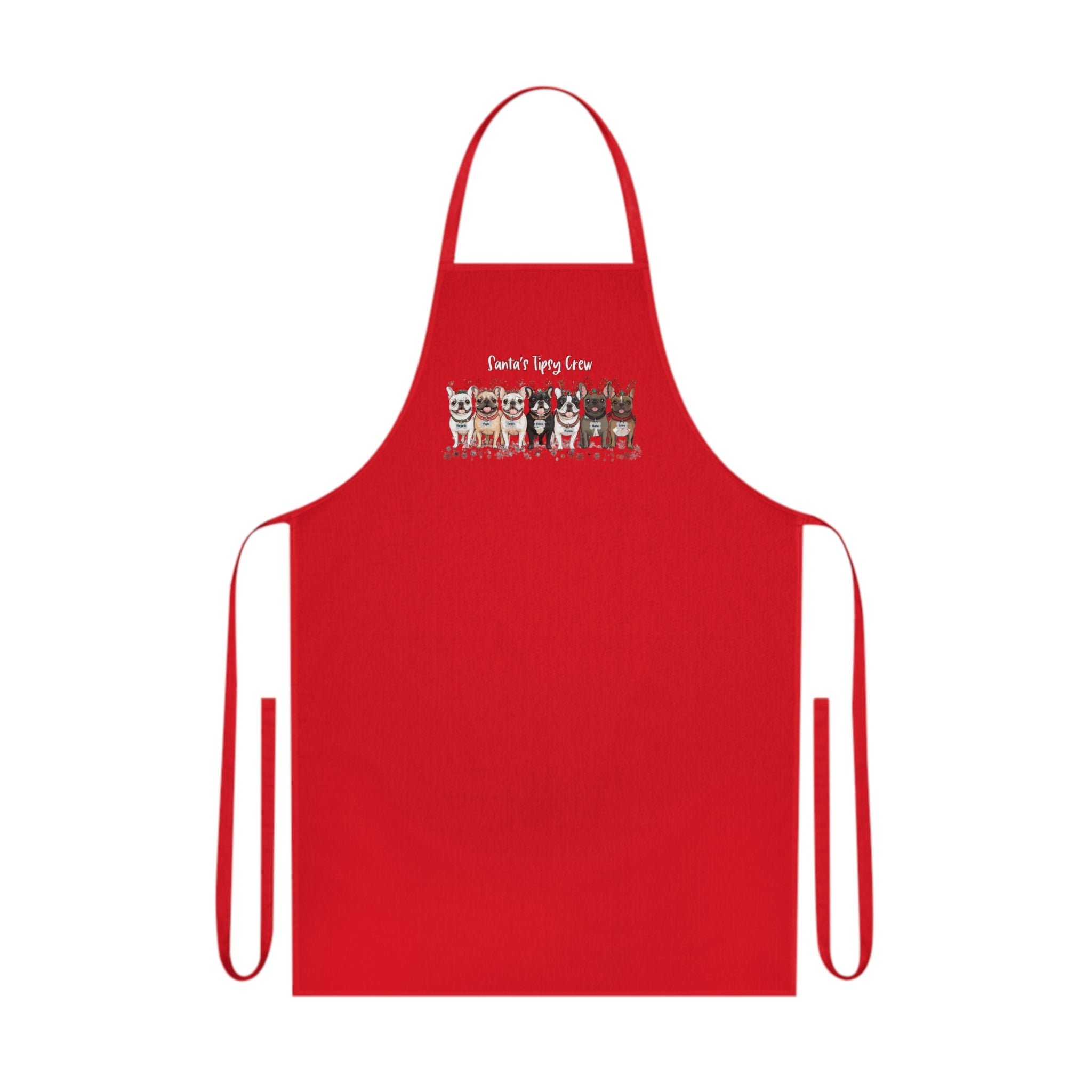 “Santa’s Tipsy Crew” Cotton Apron (French)